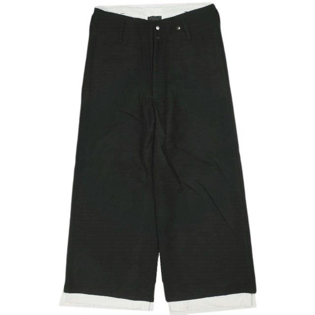 Other Other Omar Afridi A TROUSERS Wool Trousers Leather Bottoms OA-AW21-TRS-103-01 DUTY FREE for USA Size ONE SIZE - 1 Thumbnail
