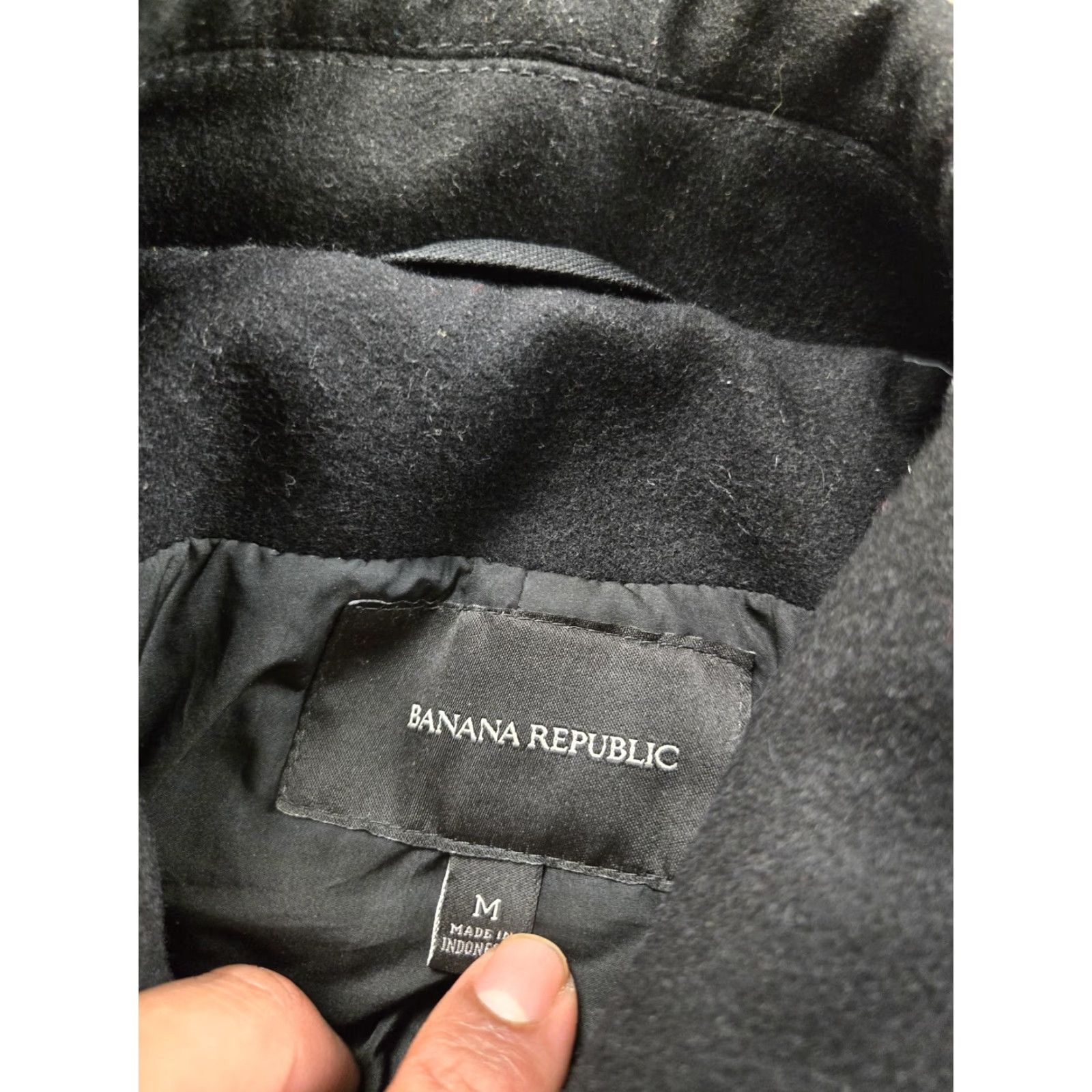 Banana Republic Banana Republic Overcoat Mens Medium Black Wool Blend Lined Car Coat Size US M / EU 48-50 / 2 - 7 Thumbnail
