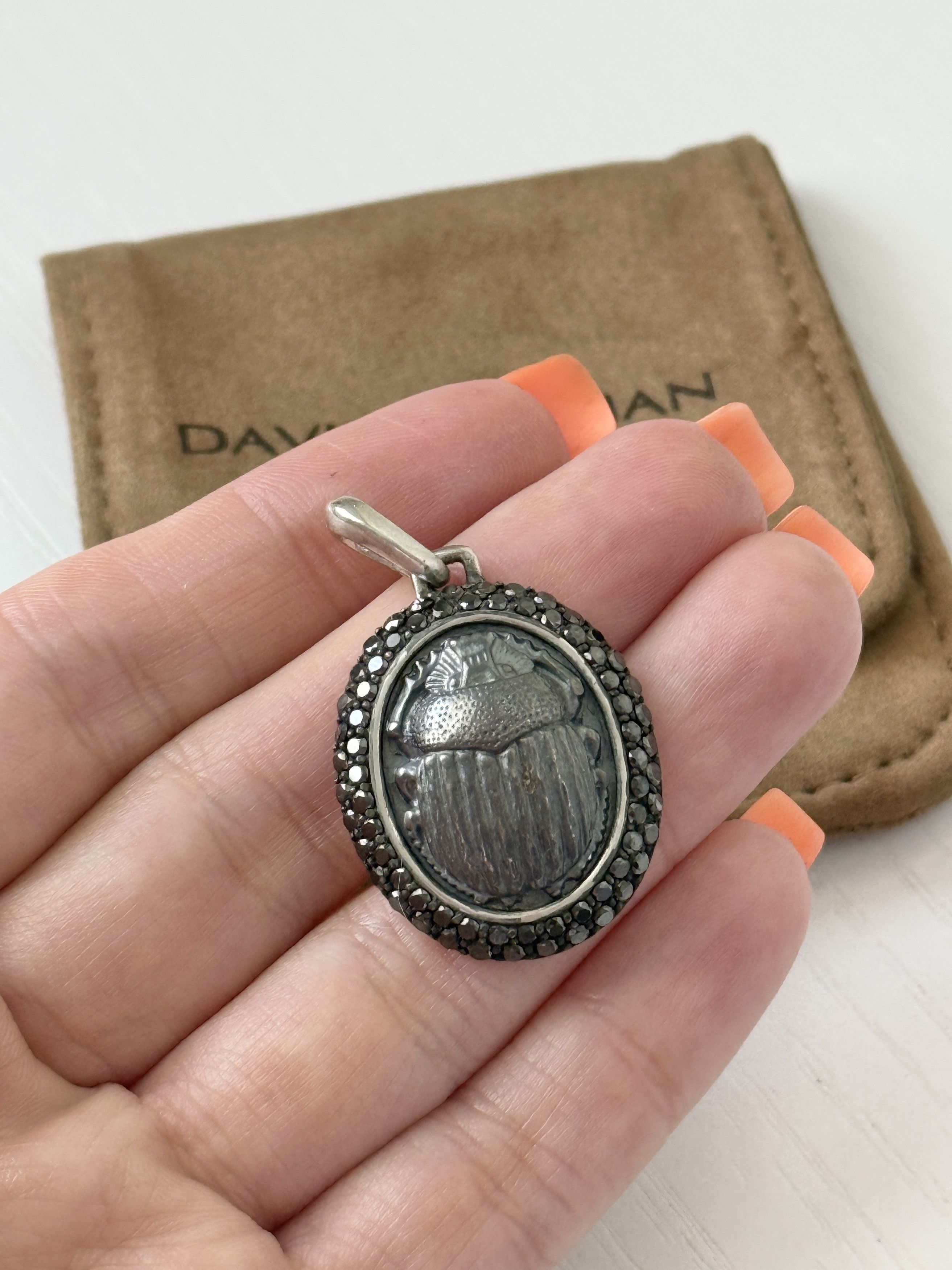 David Yurman david yurman silver black diamond beetle scarab pendant Size ONE SIZE - 4 Thumbnail