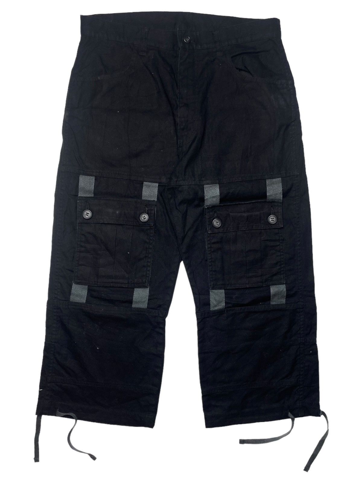 Image of 14Th Addiction x Kmrii 2003 Ppfm - Jort Cargo Pants in Black, Men's (Size 30)