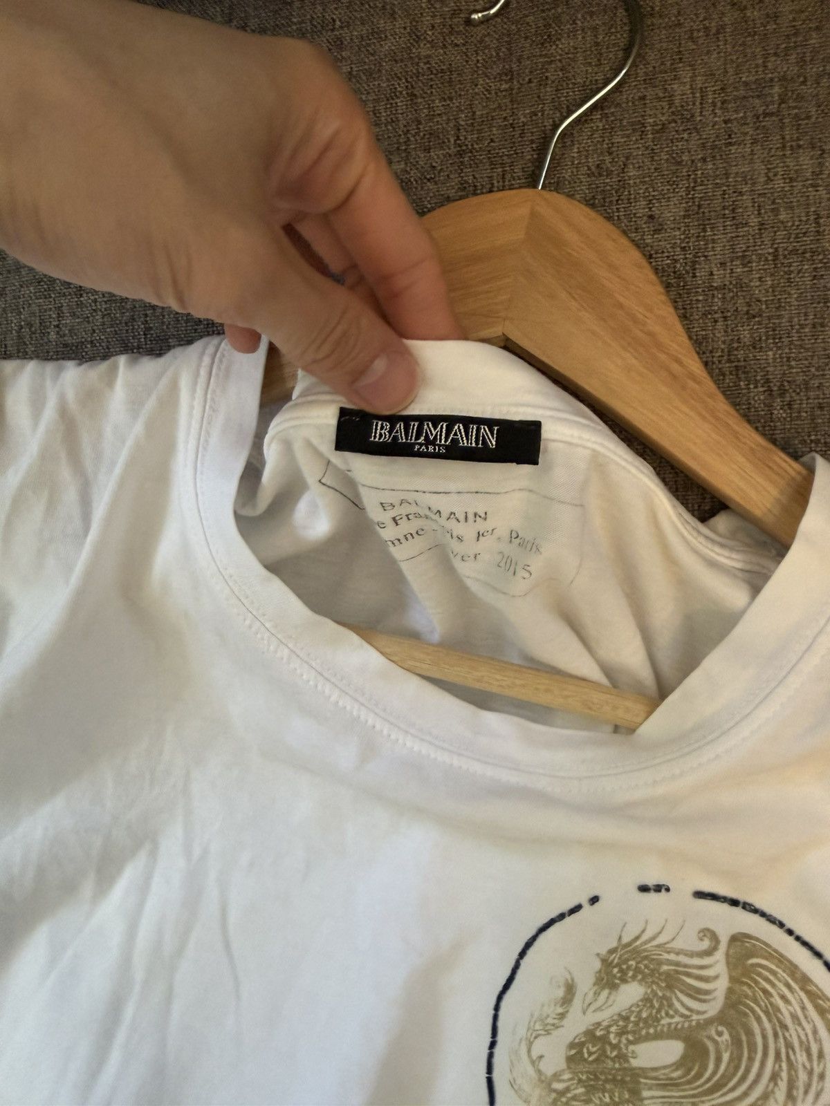 Balmain Balmain SS15 Phoenix logo t shirt by Olivier rousting Size US M / EU 48-50 / 2 - 3 Thumbnail
