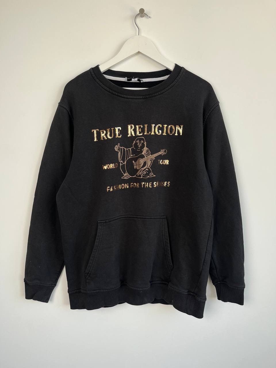 True Religion Vintage True Religion Sunfaded Sequin Logo Sweatshirt Size US L / EU 52-54 / 3 - 1 Thumbnail
