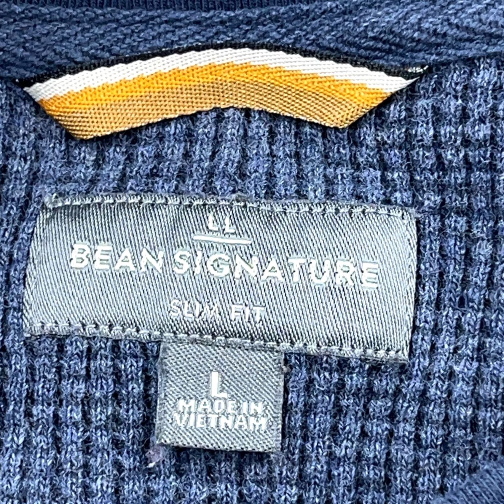 Vintage VINTAGE LL Bean Sweater Men Large Blue Waffle Knit Crewneck Thermal Pullover Signature Size US L / EU 52-54 / 3 - 3 Thumbnail