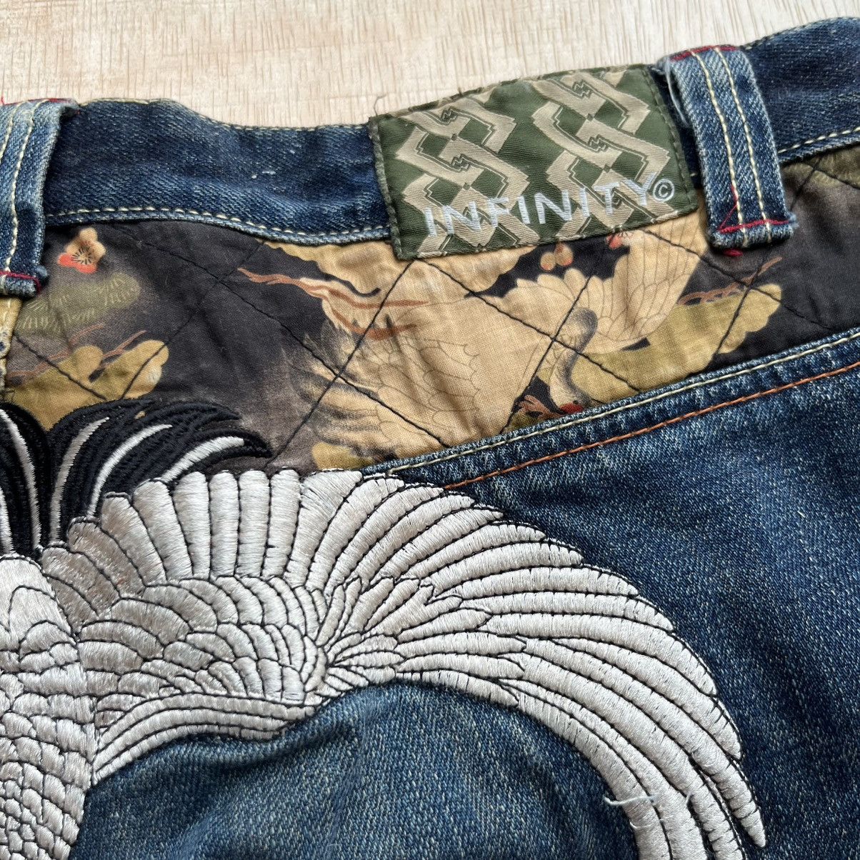 Japanese Brand INFINITY SUKAJAN EMBROIDERED DISTRESSED JEANS Size US 33 - 2 Thumbnail