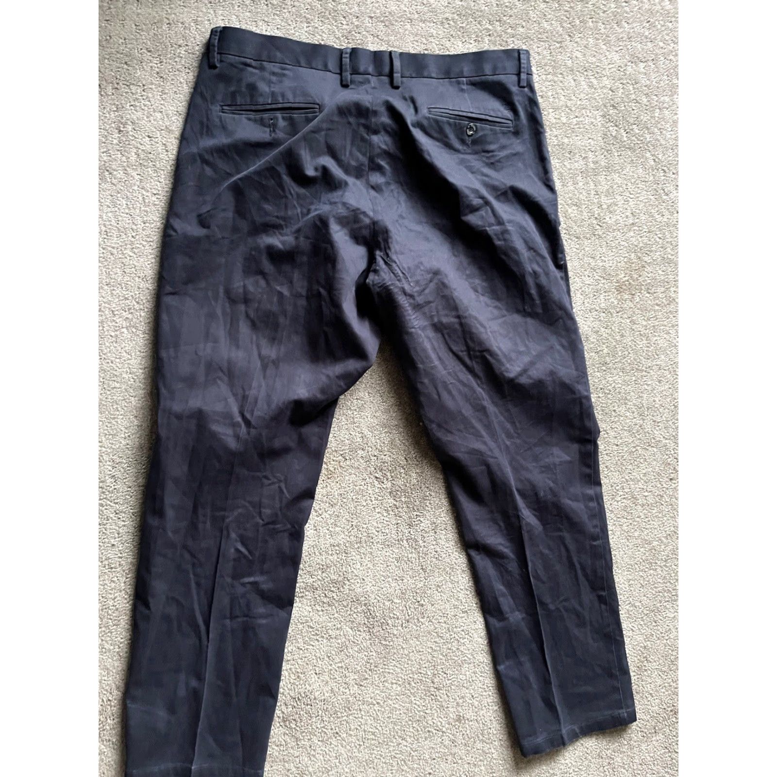 Dockers DOCKERS Athletic Fit Flat Front Navy Blue Dress Pants Men's 38x32 Size US 38 / EU 54 - 3 Thumbnail