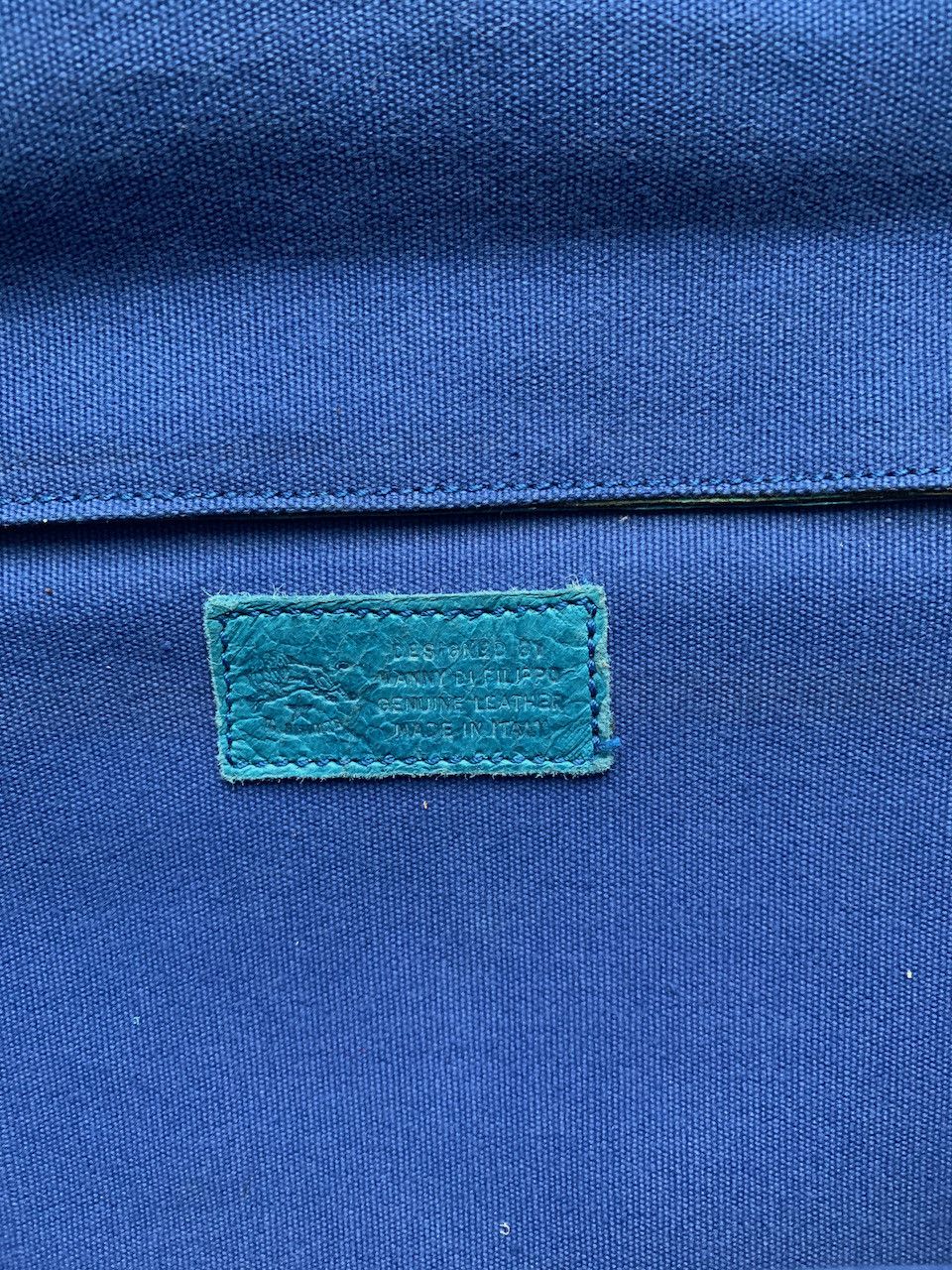Il Bisonte × Vintage Vintage Il Bisonte Blue Leather Clutch Wanny Di Filippo Size ONE SIZE - 8 Thumbnail
