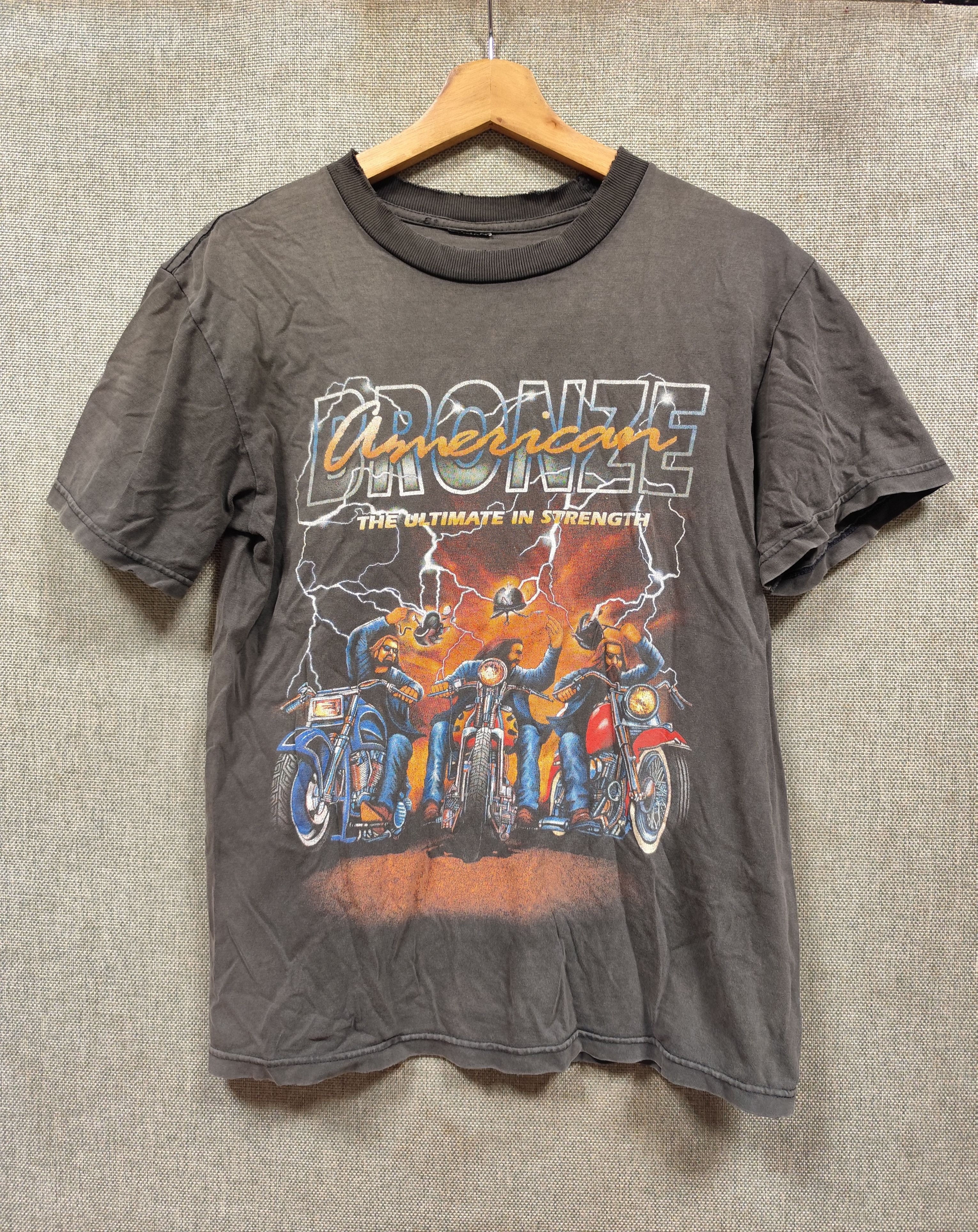 Vintage Vintage bootleg bronze american distressed tee Size US S / EU 44-46 / 1 - 1 Thumbnail