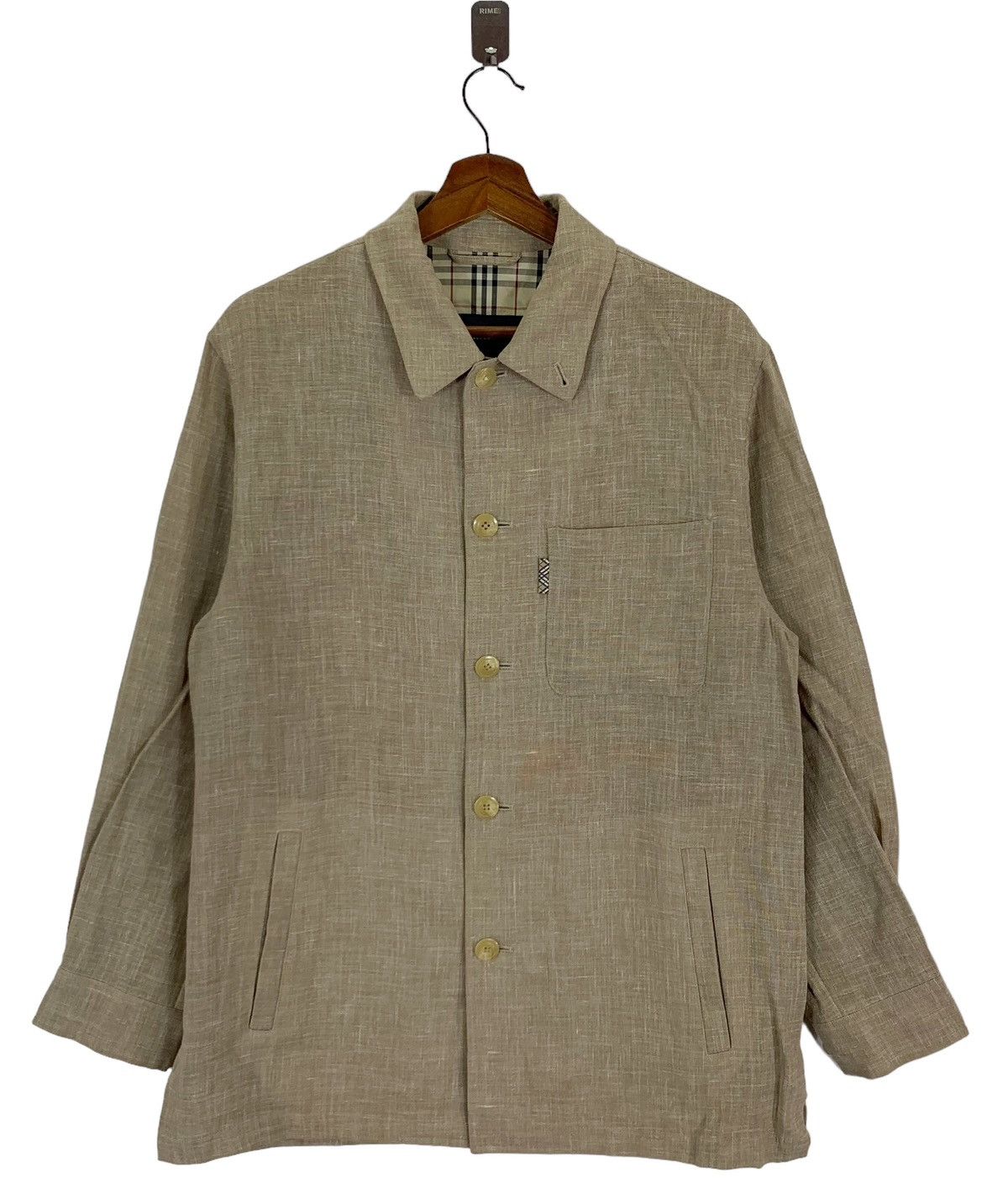 VINTAGE BURBERRY OF LONDON COTTON LINEN BUTTON SHIRT