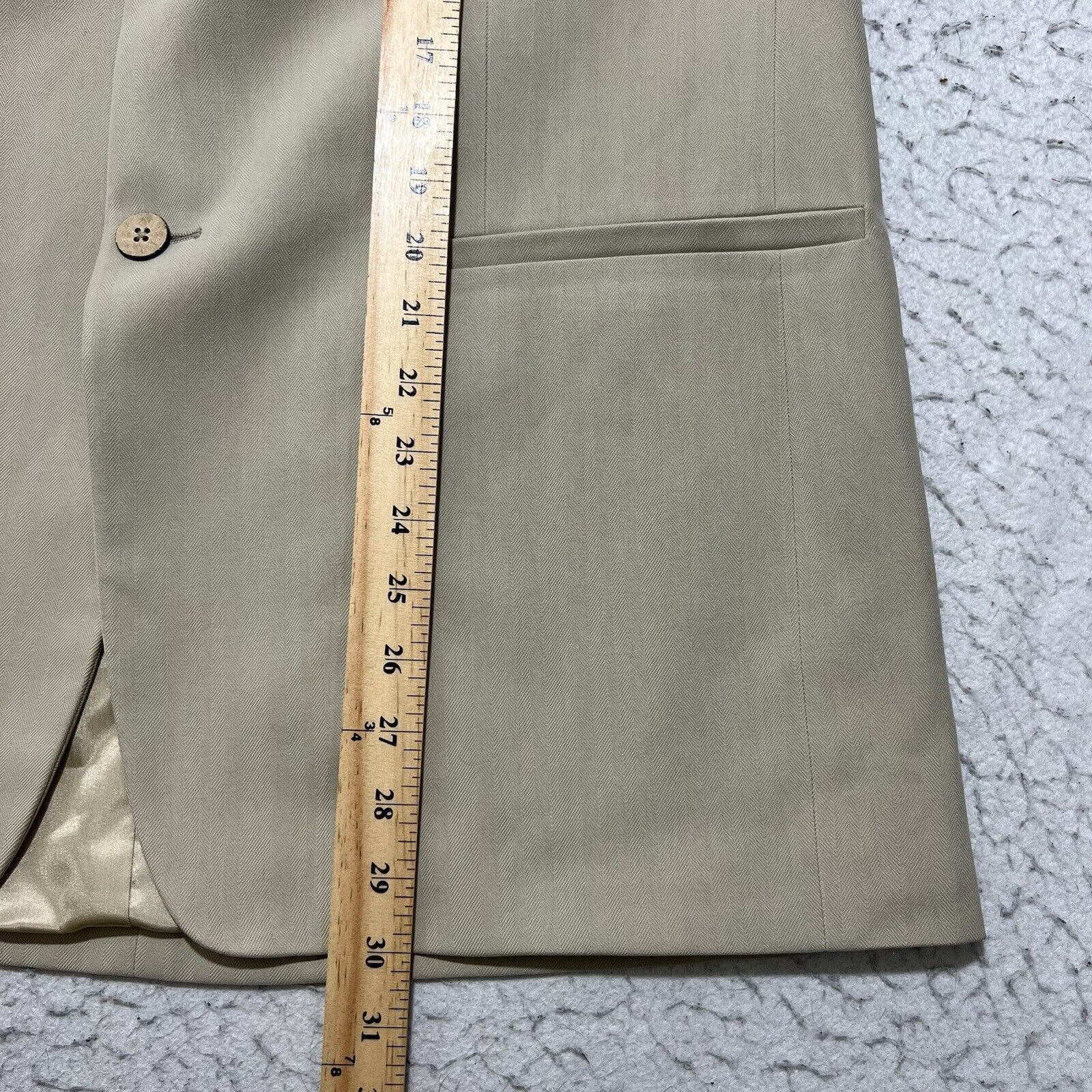Joseph & Feiss Joseph & Feiss 42S Silk Beige Herringbone Suit Jacket Size 42S - 9 Thumbnail