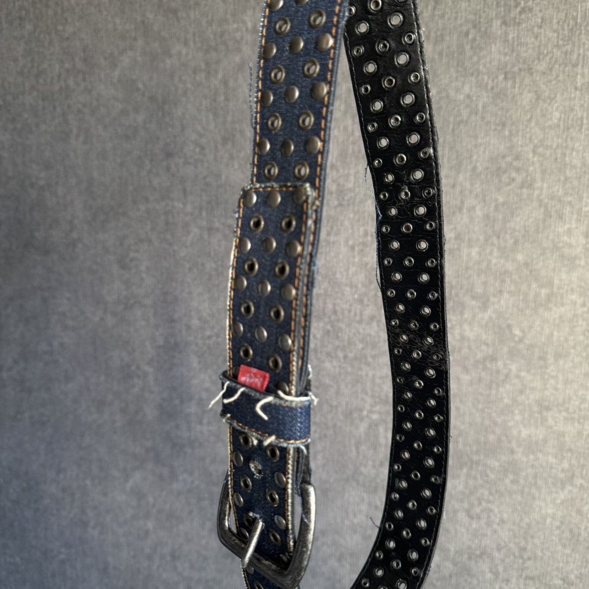 Japanese Brand Y2K Levi’s belt denim leather Japanese style metal logo Size ONE SIZE - 4 Thumbnail
