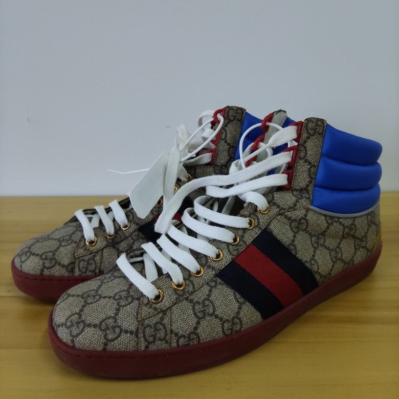 Gucci Gucci ACE High Top Canvas Sneakers - Size US 8.5 / EU 41-42 - 1 Thumbnail
