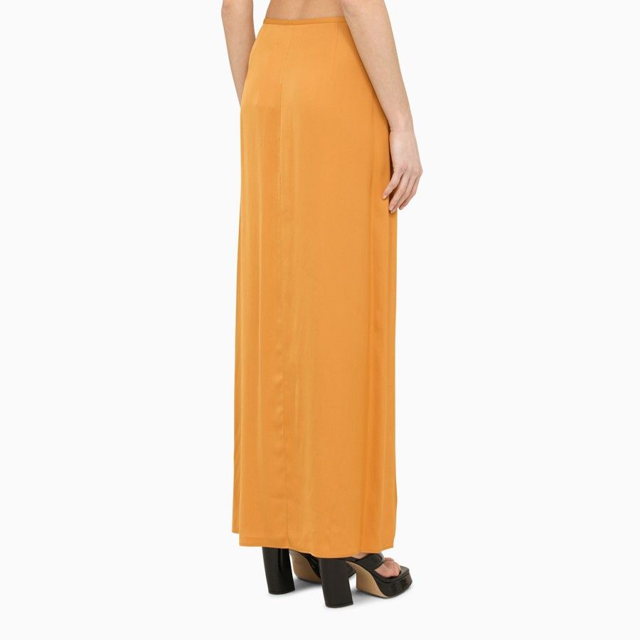 Calvin Klein o1d2blof0824 Satin Midi Skirt in Orange Size 27" / US 4 / IT 40 - 4 Thumbnail
