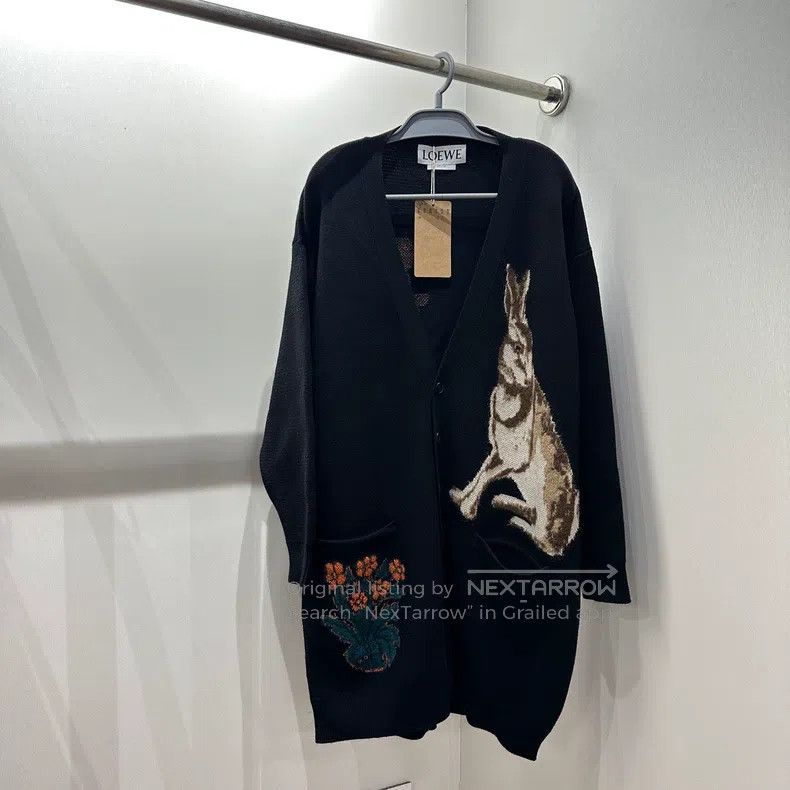 Loewe Loewe Rabbit Floral Embroidered Long Wool Sweater Size M / US 6-8 / IT 42-44 - 1 Thumbnail