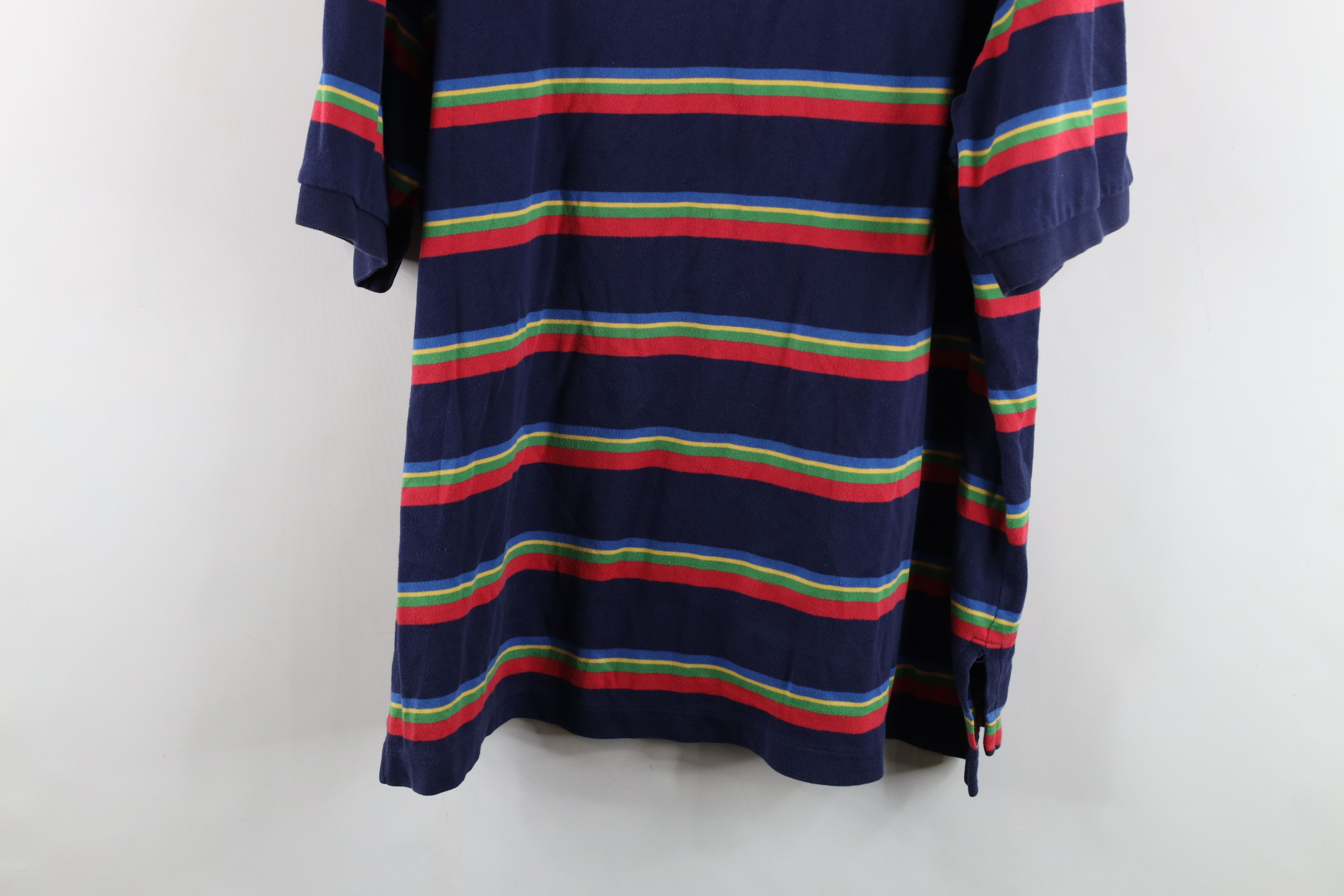 Vintage Vintage 90s Streetwear Rainbow Striped Collared Golf Polo Size US XXL / EU 58 / 5 - 14 Thumbnail