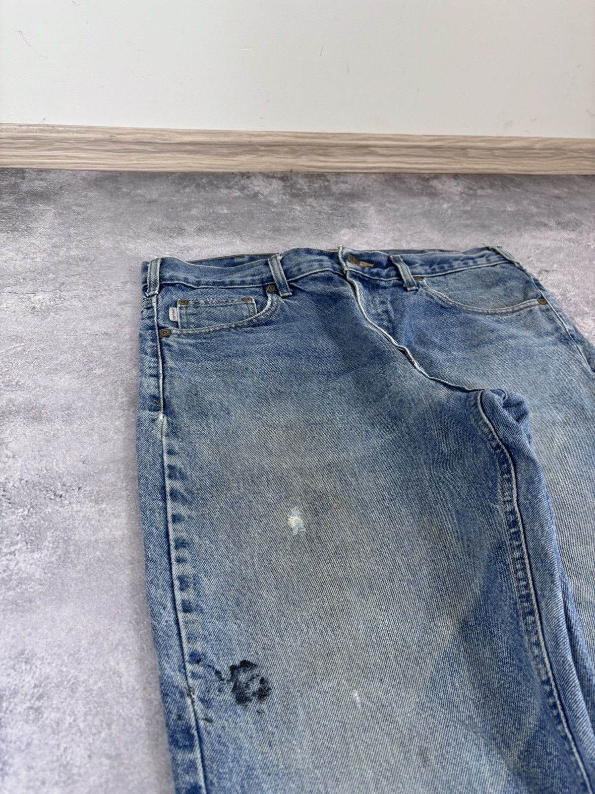 Carhartt Carhartt Men’s Denim Jeans Faded Blue USA Workwear B18 DST Size US 34 / EU 50 - 14 Thumbnail