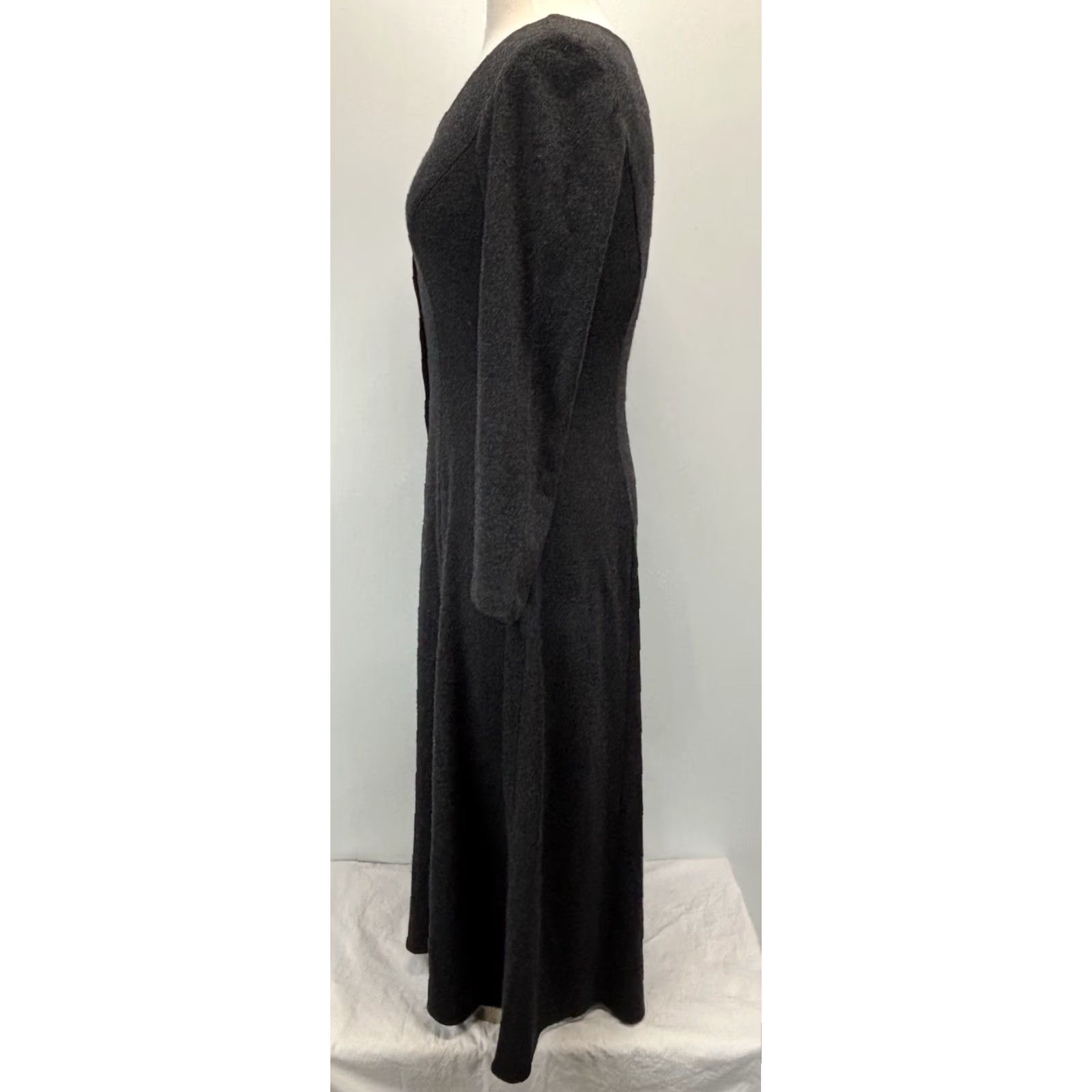 Vintage VINTAGE All That Jazz Midi Dress Juniors 7/8 Gray Button Front Prairie 90s Y2K Grunge Size M / US 6-8 / IT 42-44 - 2 Thumbnail