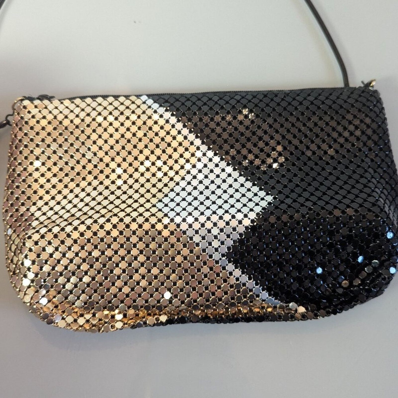 Vintage Vintage Unbranded Black Gold Silver Metal Mesh Crossbody Bag Size ONE SIZE - 3 Thumbnail