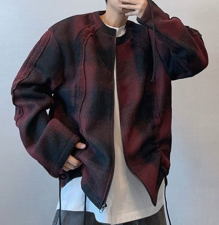 Japanese Brand × Vintage Retro outdoor fashion plaid check ruched jacket Size US XL / EU 56 / 4 - 3 Thumbnail