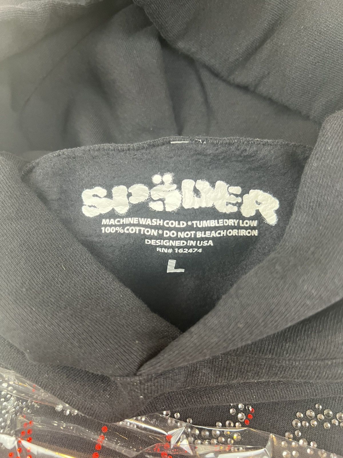 Sp5der Sp5der OG Rhinestone Hoodie Size US L / EU 52-54 / 3 - 3 Thumbnail