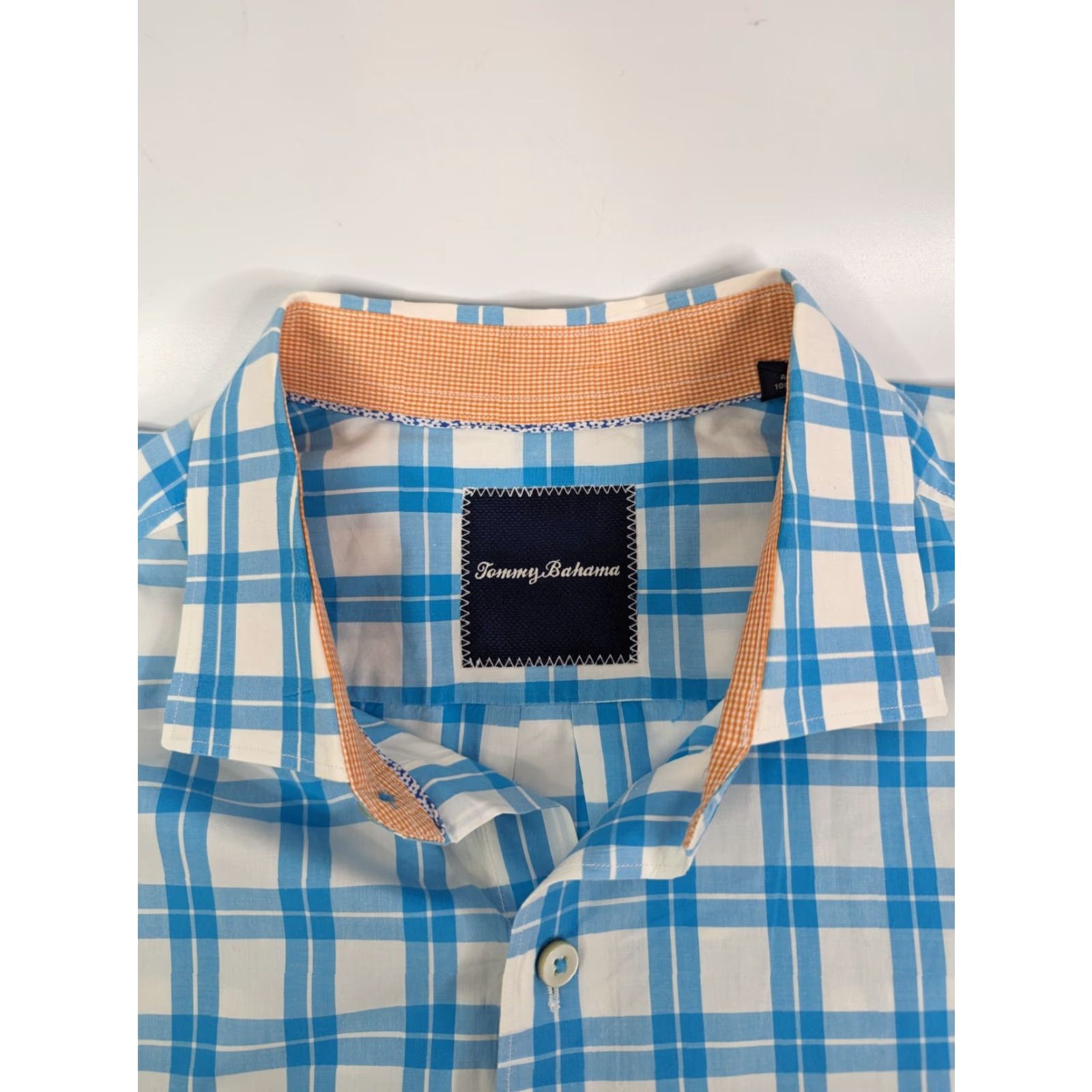 Tommy Bahama Tommy Bahama Blue Checkered Pima Cotton Long Sleeve Button Up Shirt Mens Large Size US L / EU 52-54 / 3 - 7 Thumbnail