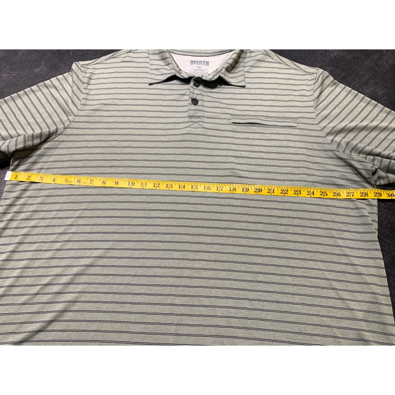Duluth Trading Company Duluth Trading Co. Men's Polo Shirt 2XL Striped Gray Wicking Short Sleeve Casual Size US XXL / EU 58 / 5 - 4 Thumbnail