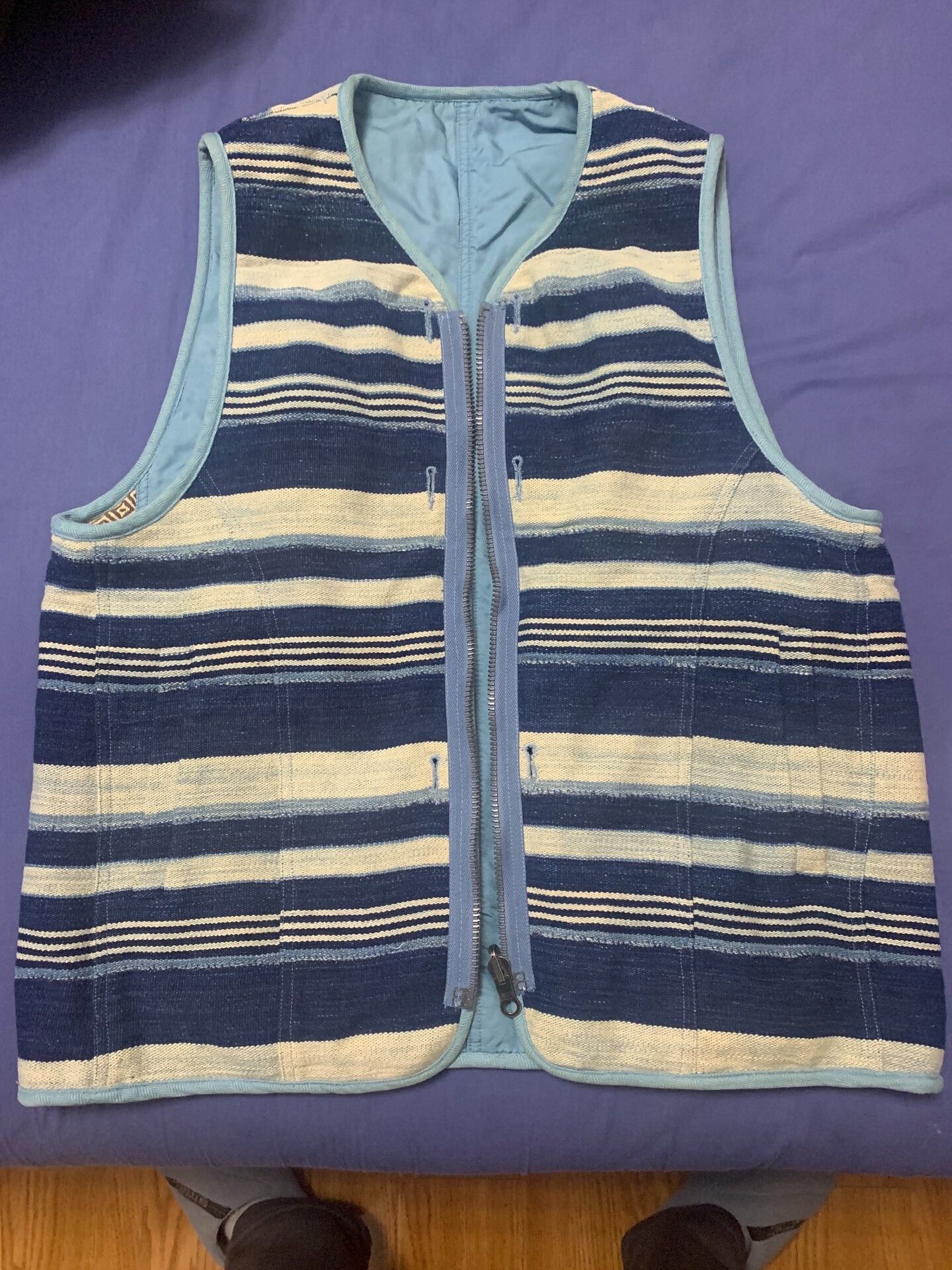 Visvim visvim 19ss iris vest blue stripes Size US L / EU 52-54 / 3 - 1 Thumbnail