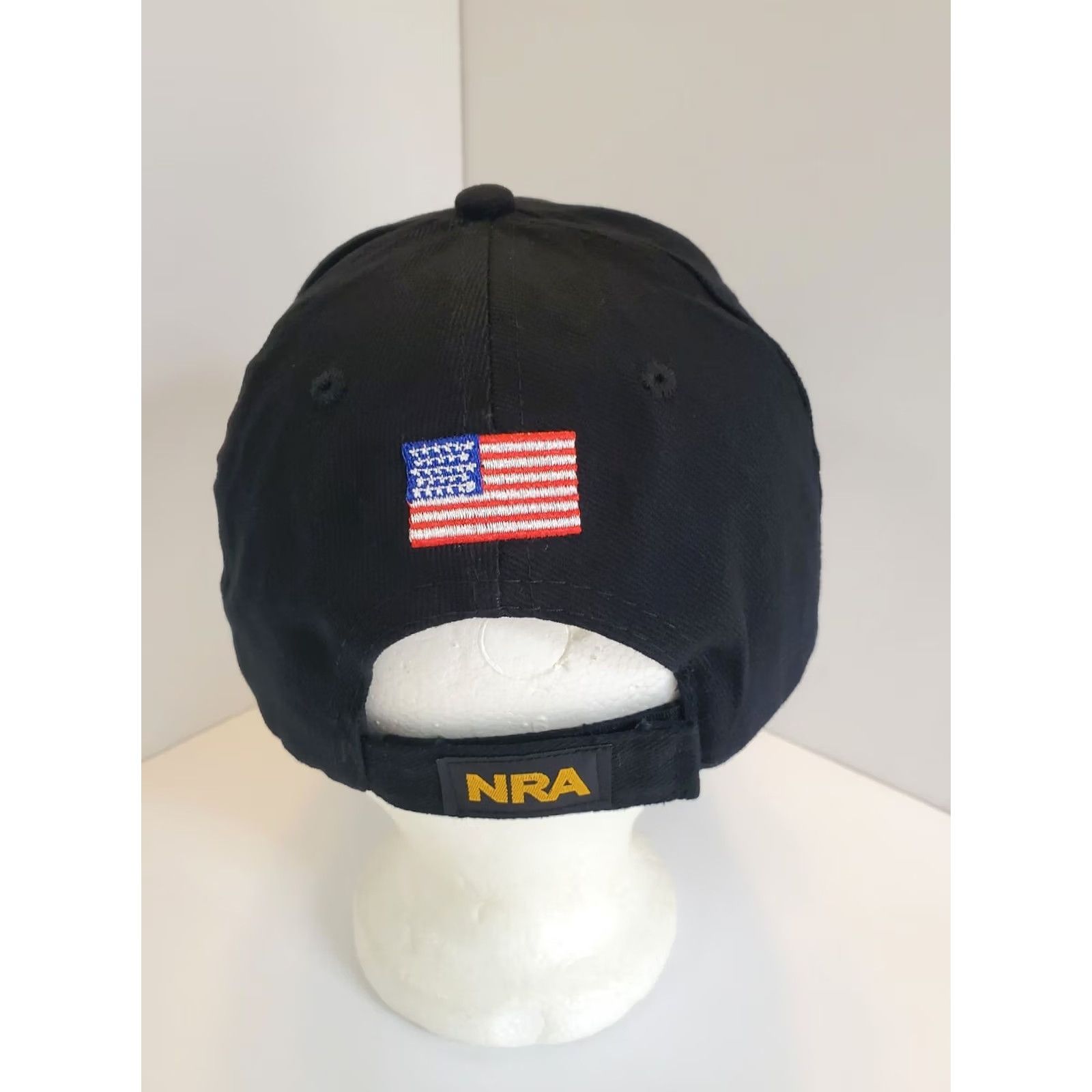 Vintage NRA Hunting Baseball Cap Adjustable Black Yellow Script USA Flag Outdoor Mens Size ONE SIZE - 3 Thumbnail