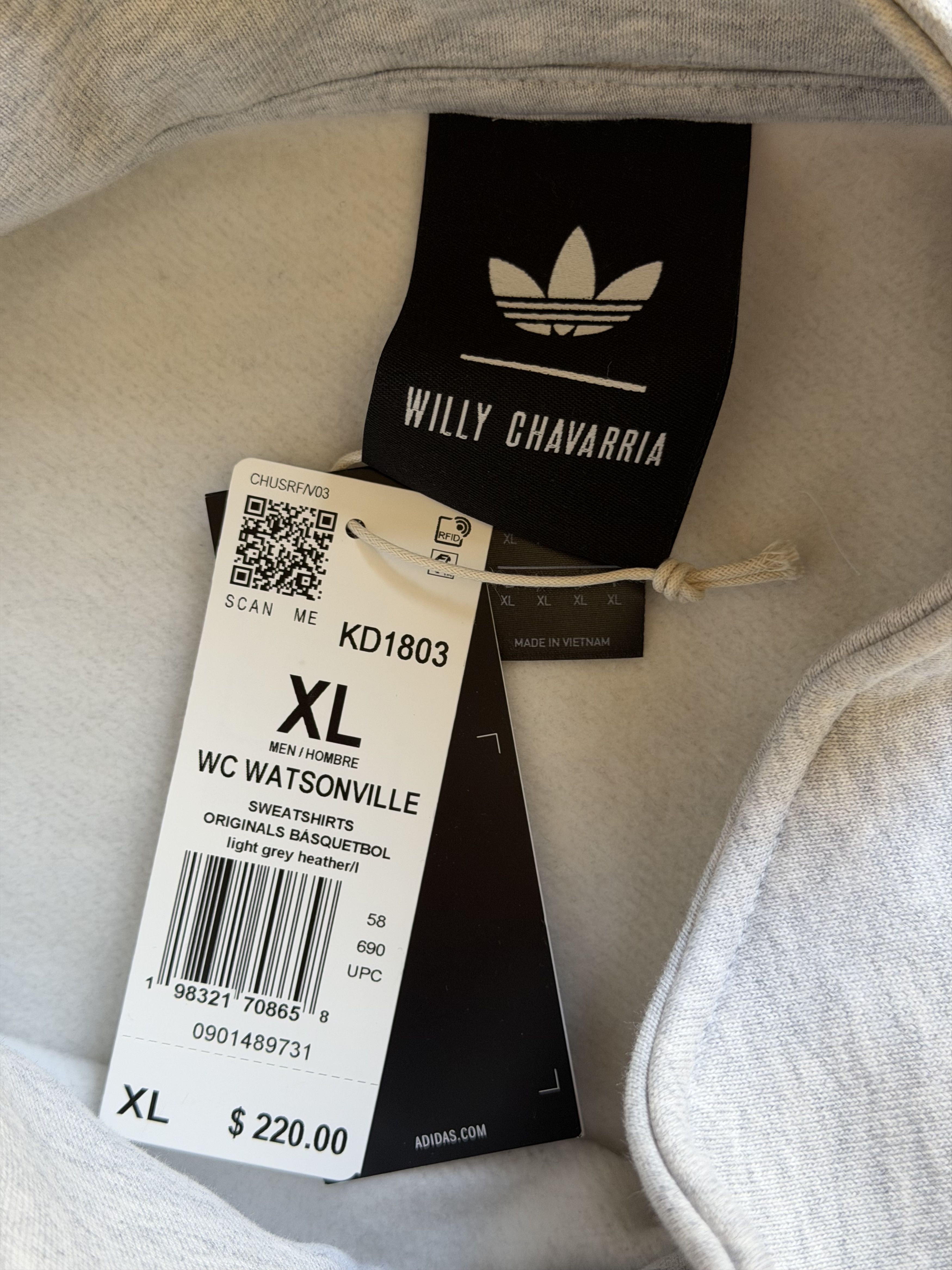 Adidas × Willy Chavarria Willy Chavarria Adidas Watsonville Mock Neck Sweatshirt Gray Size US XL / EU 56 / 4 - 8 Thumbnail