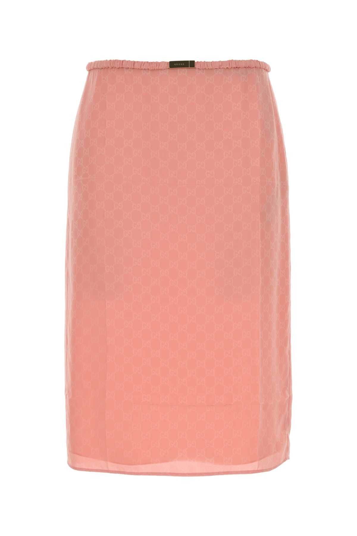 Gucci Pink Gg Silk Skirt Size 27" / US 4 / IT 40 - 1 Thumbnail