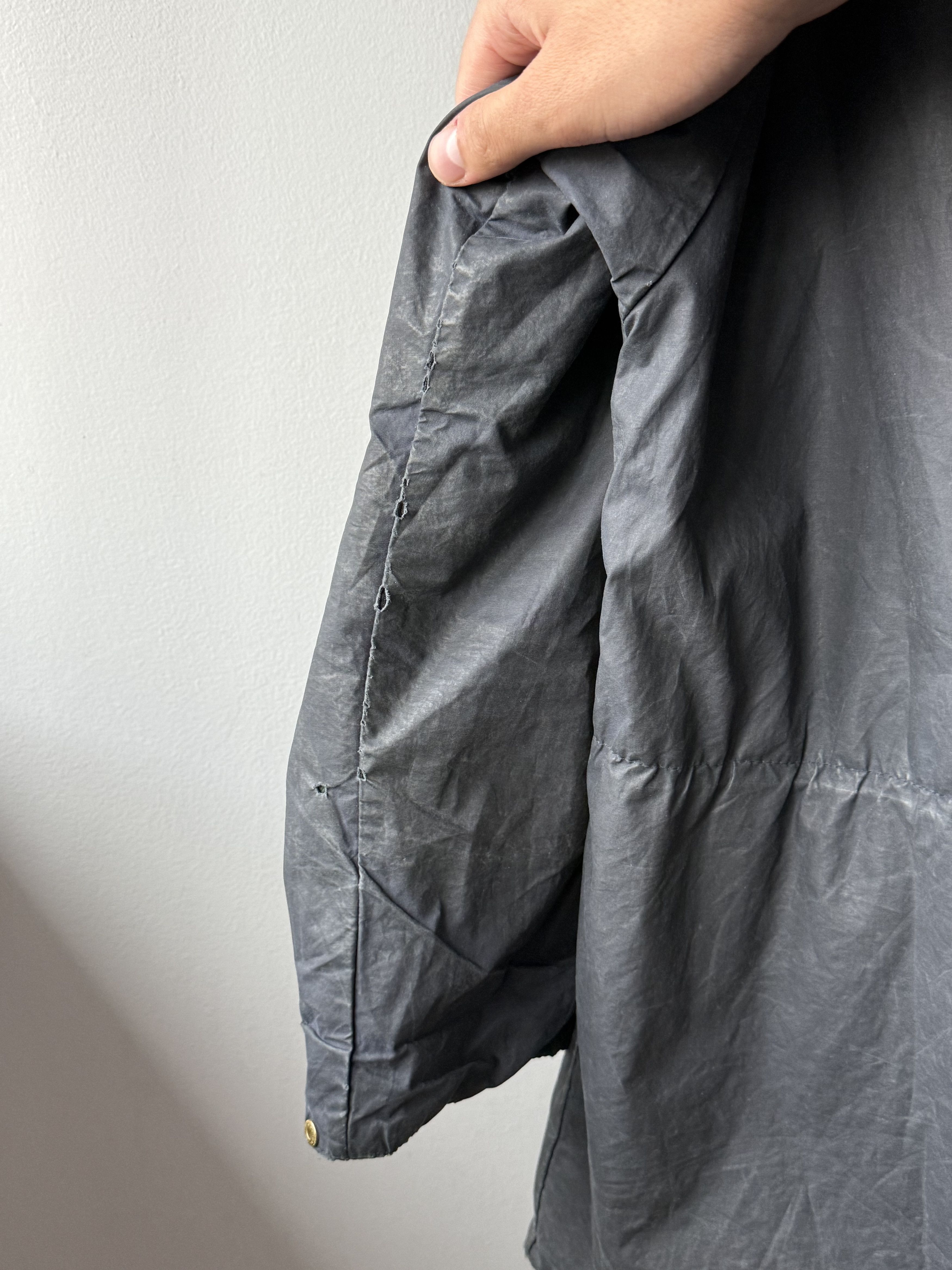 Barbour Vintage Barbour A6 Lined Durham Waxed Cotton Hooded Jacket Size US M / EU 48-50 / 2 - 14 Thumbnail