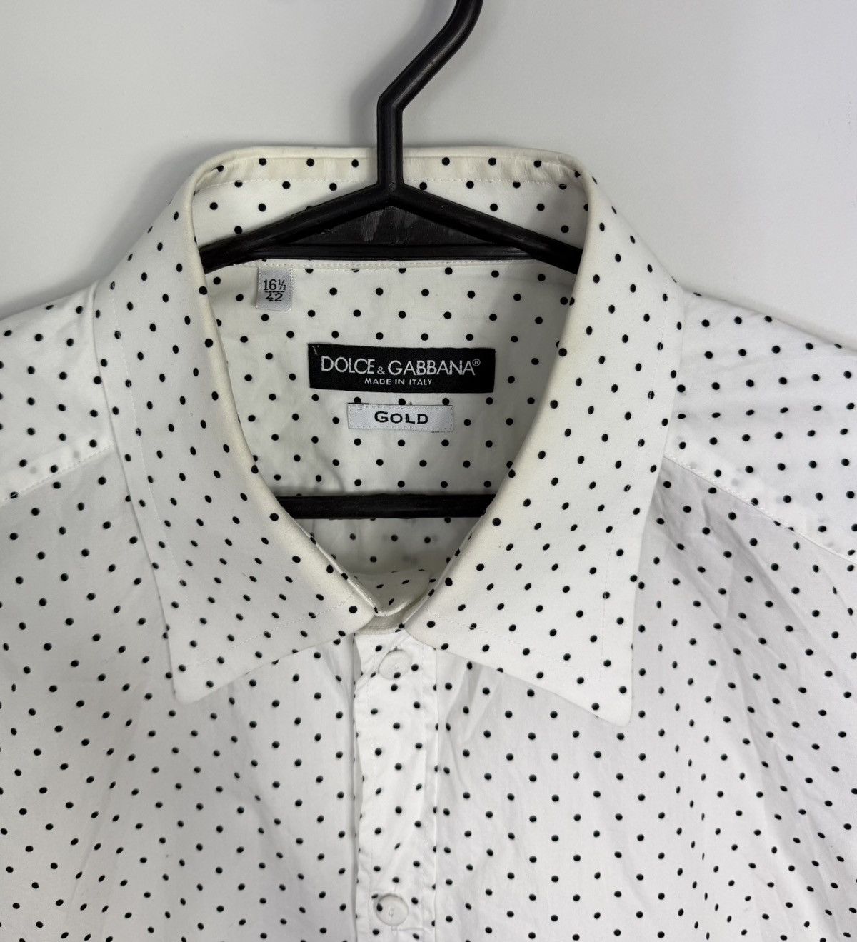Dolce & Gabbana Dolce & Gabbana Gold Polka Dot Shirt Made in Italy Size US XL / EU 56 / 4 - 4 Thumbnail