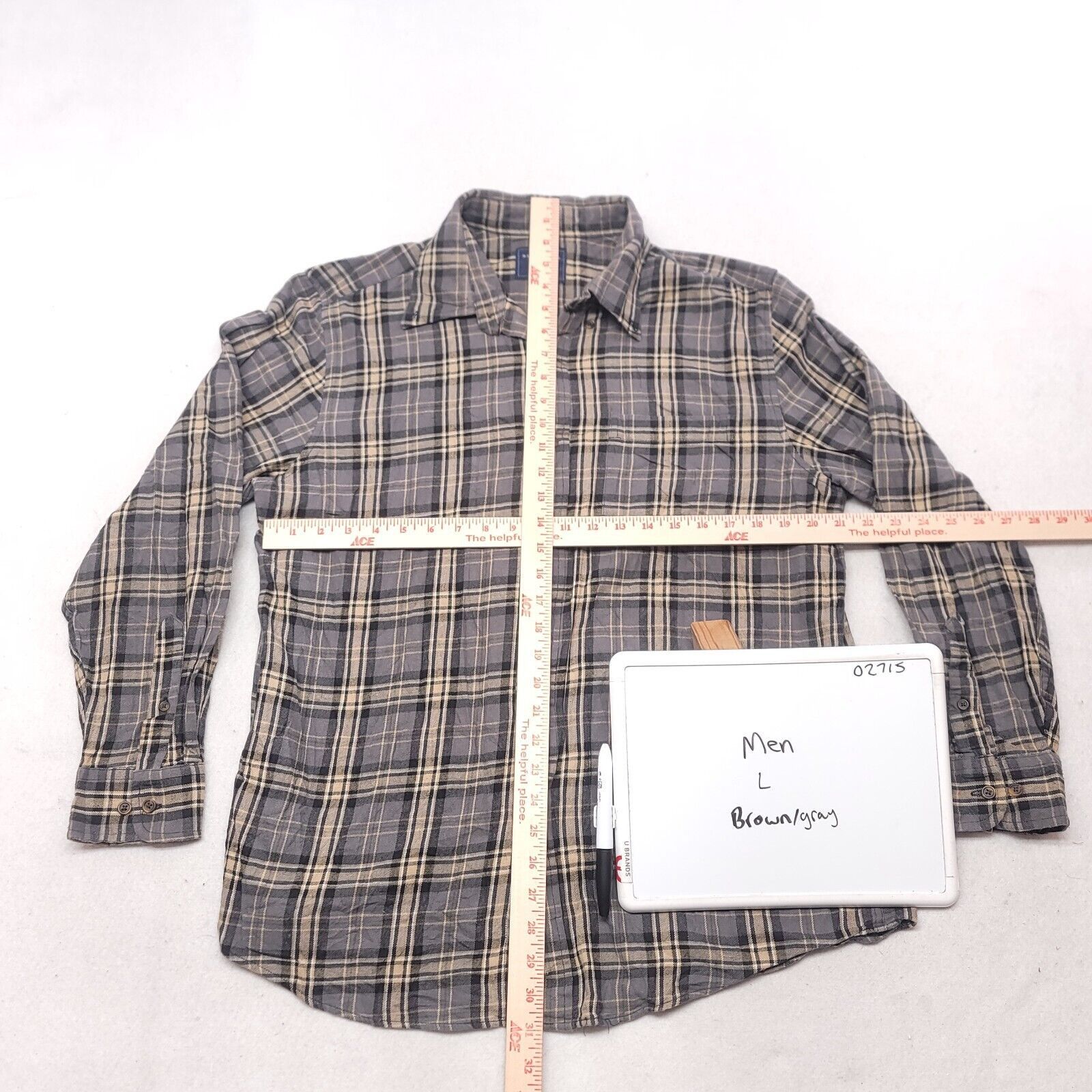 Saddlebred Saddlebred Tartan Flannel Shirt Mens Size Large L Gray Brown Size US L / EU 52-54 / 3 - 6 Thumbnail