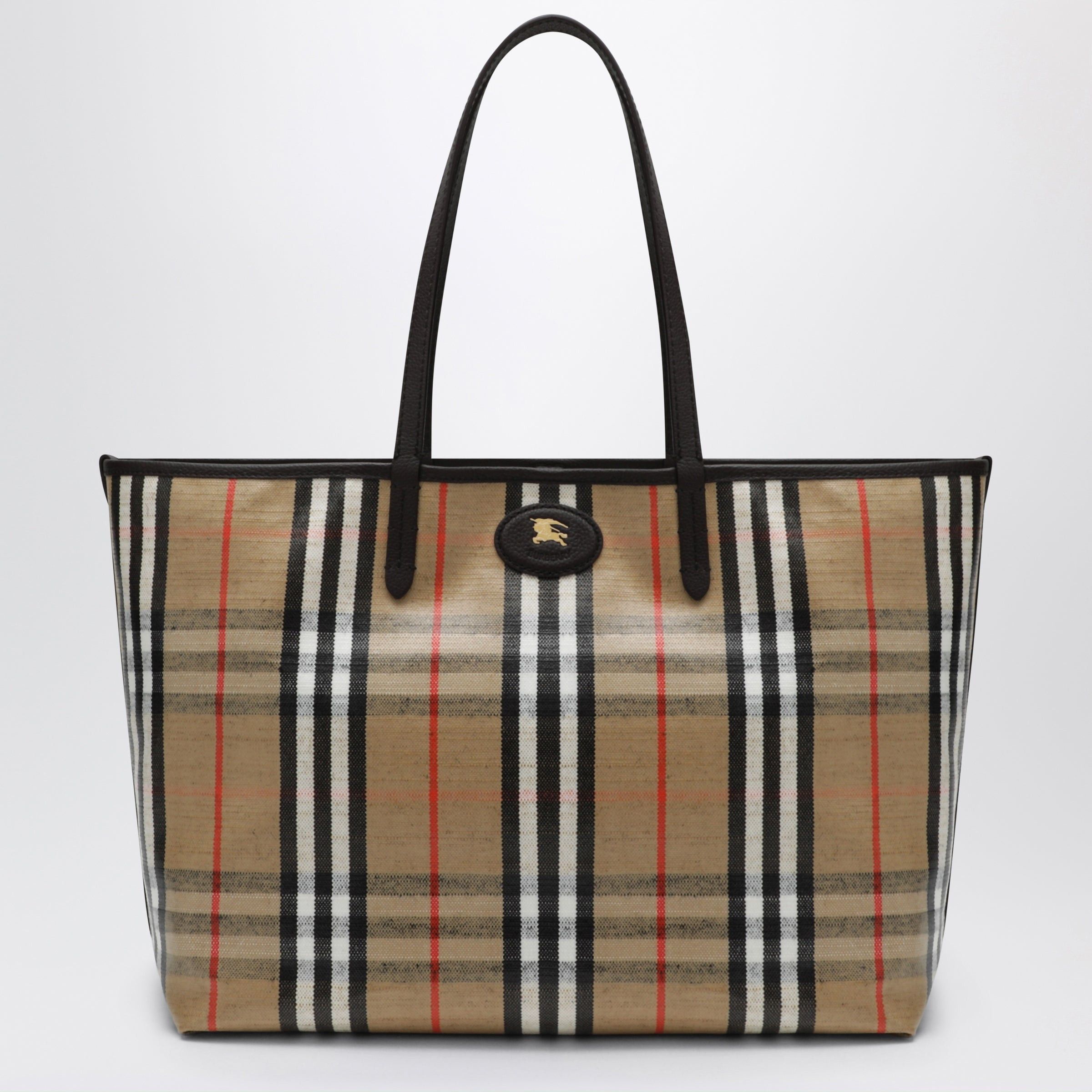 Burberry Burberry Medium Highlands Tote Bag In Check Pattern Size ONE SIZE - 1 Thumbnail