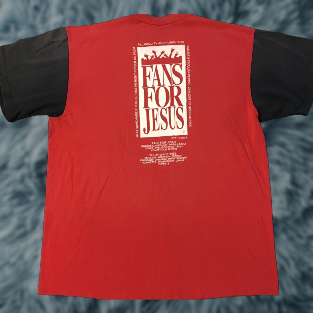 Vintage VINTAGE 90s Fans For Jesus Faded Shirt L Single Stitch USA Hero God Religion Grunge Size US L / EU 52-54 / 3 - 1 Thumbnail