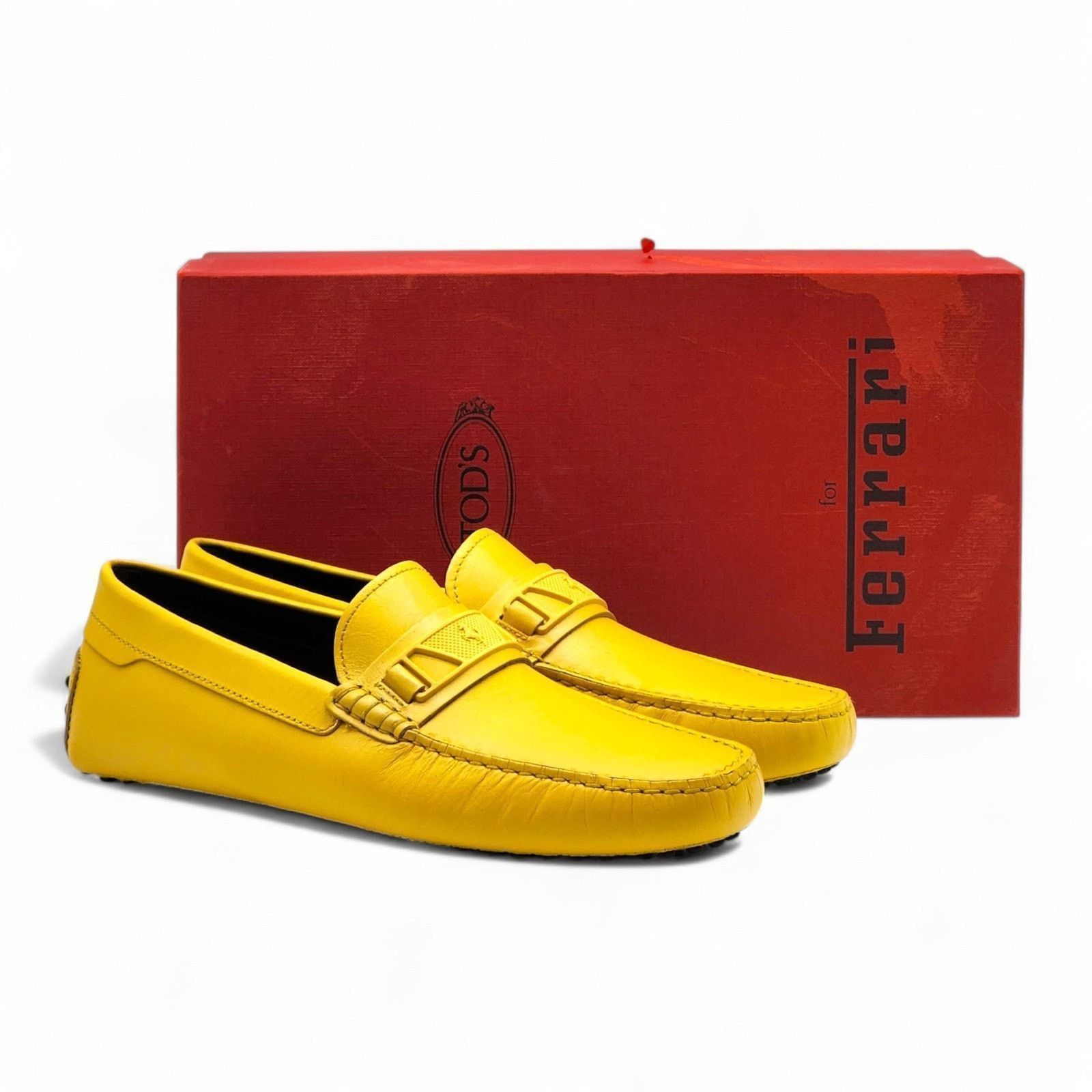 Ferrari × Tod's Gommino Driving Leather Loafers Yellow UK 7.5 US 9 NWB $695 Size US 9 / EU 42 - 2 Thumbnail