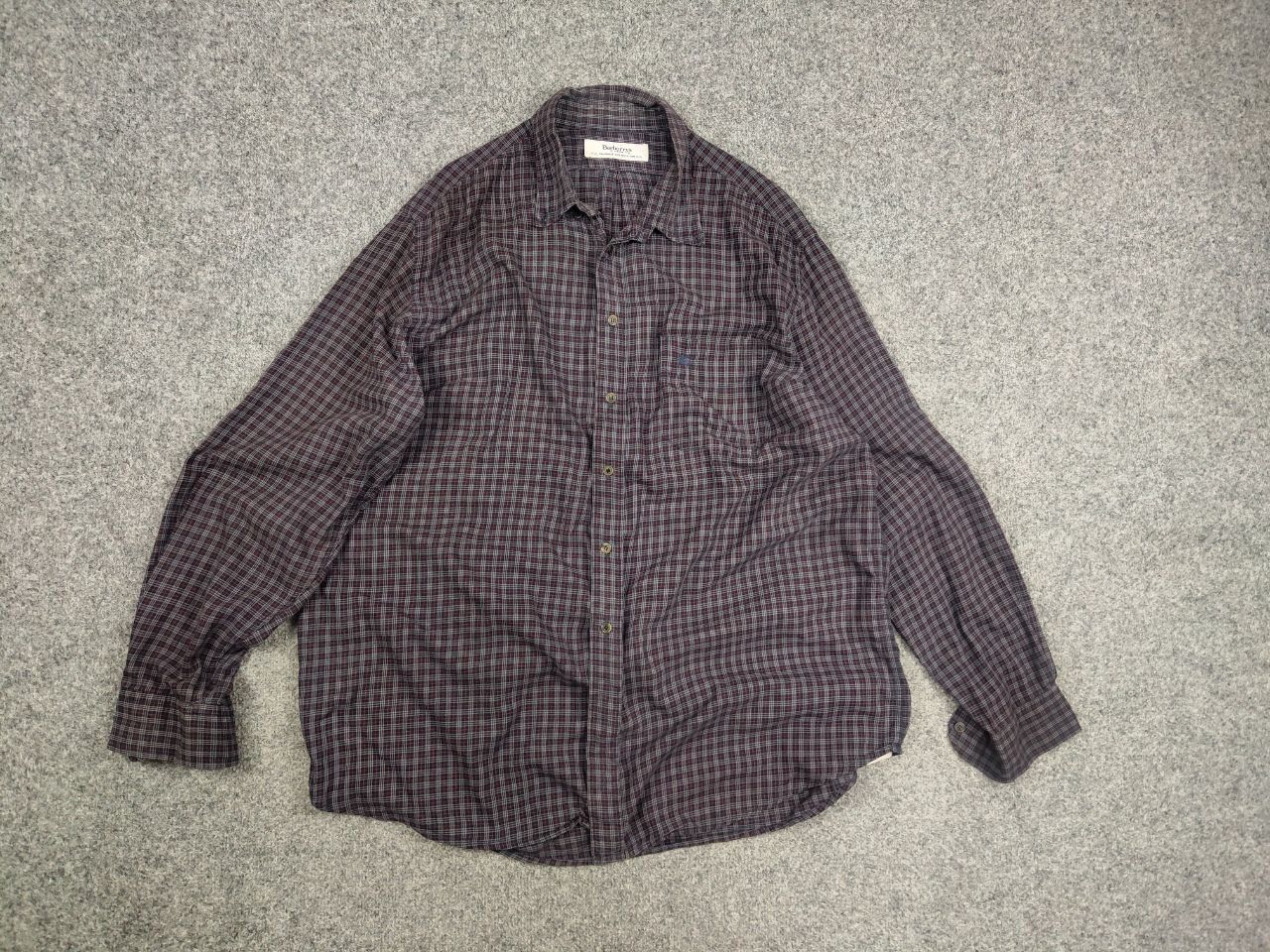 Burberry Vintage 90's Burberry London Nova Check Dark Button Shirt Size US XL / EU 56 / 4 - 8 Thumbnail