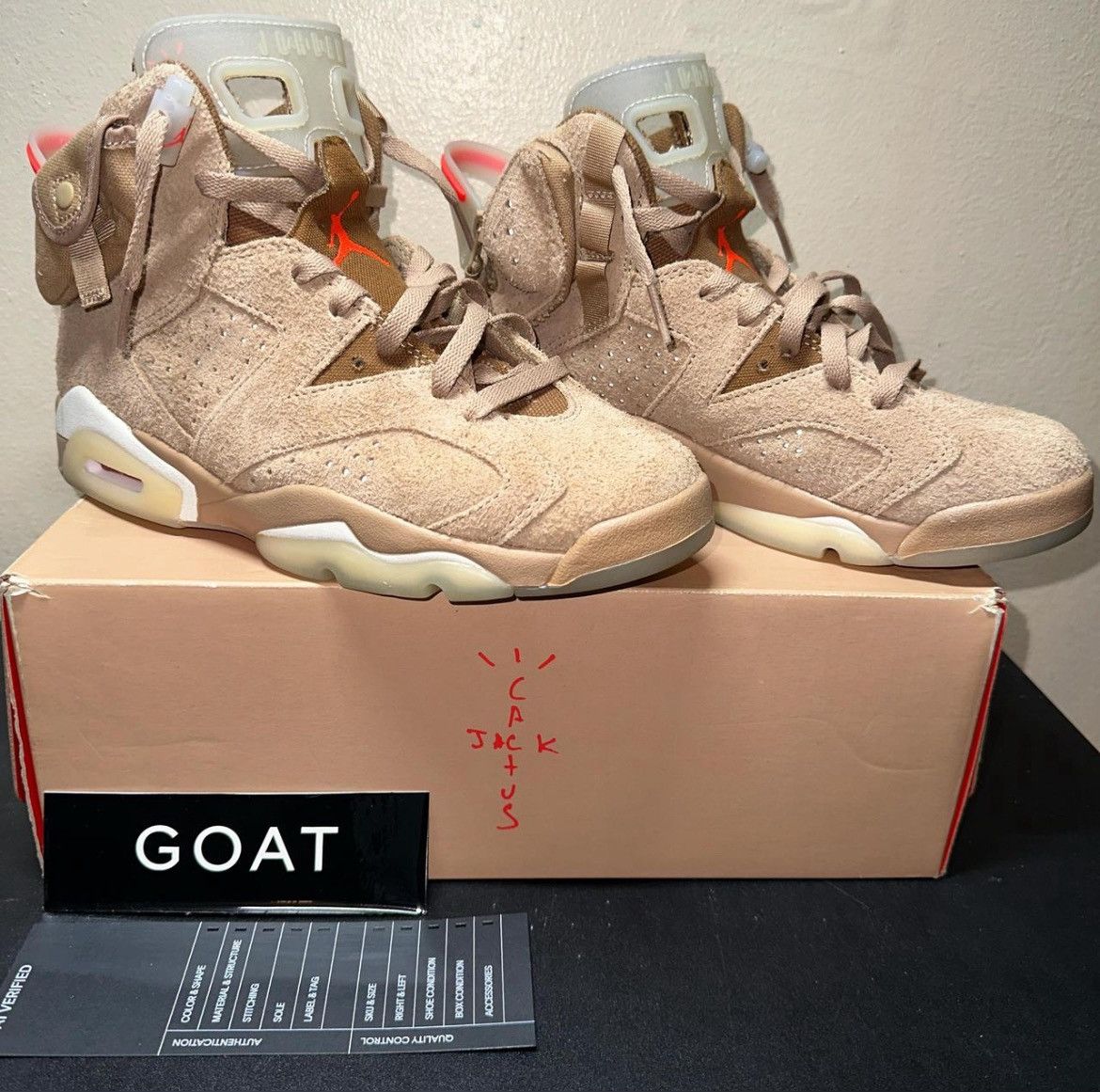 Jordan Brand × Travis Scott Travis Scott x Air Jordan 6 Retro 'British Khaki' Size US 7 / EU 40 - 4 Thumbnail