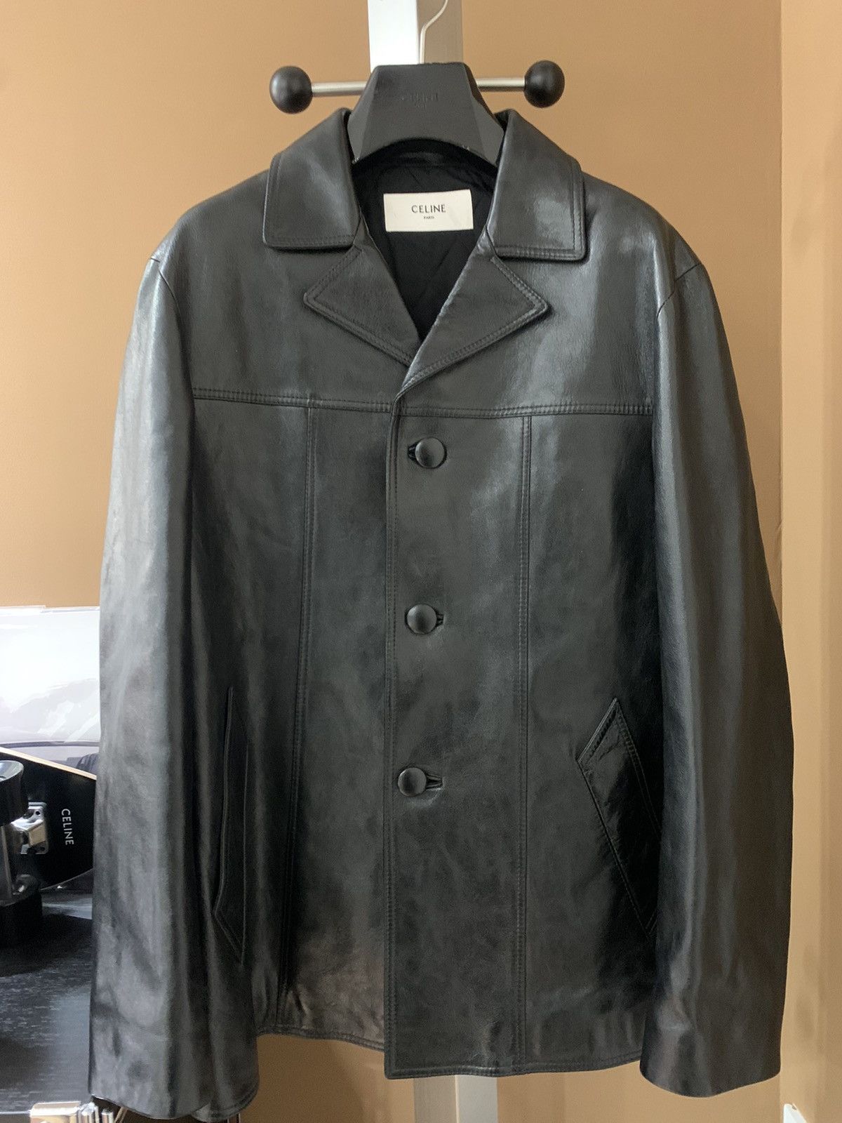 Celine Celine 2024FW Waxed Lambskin Trucker jacket Size US M / EU 48-50 / 2 - 1 Thumbnail