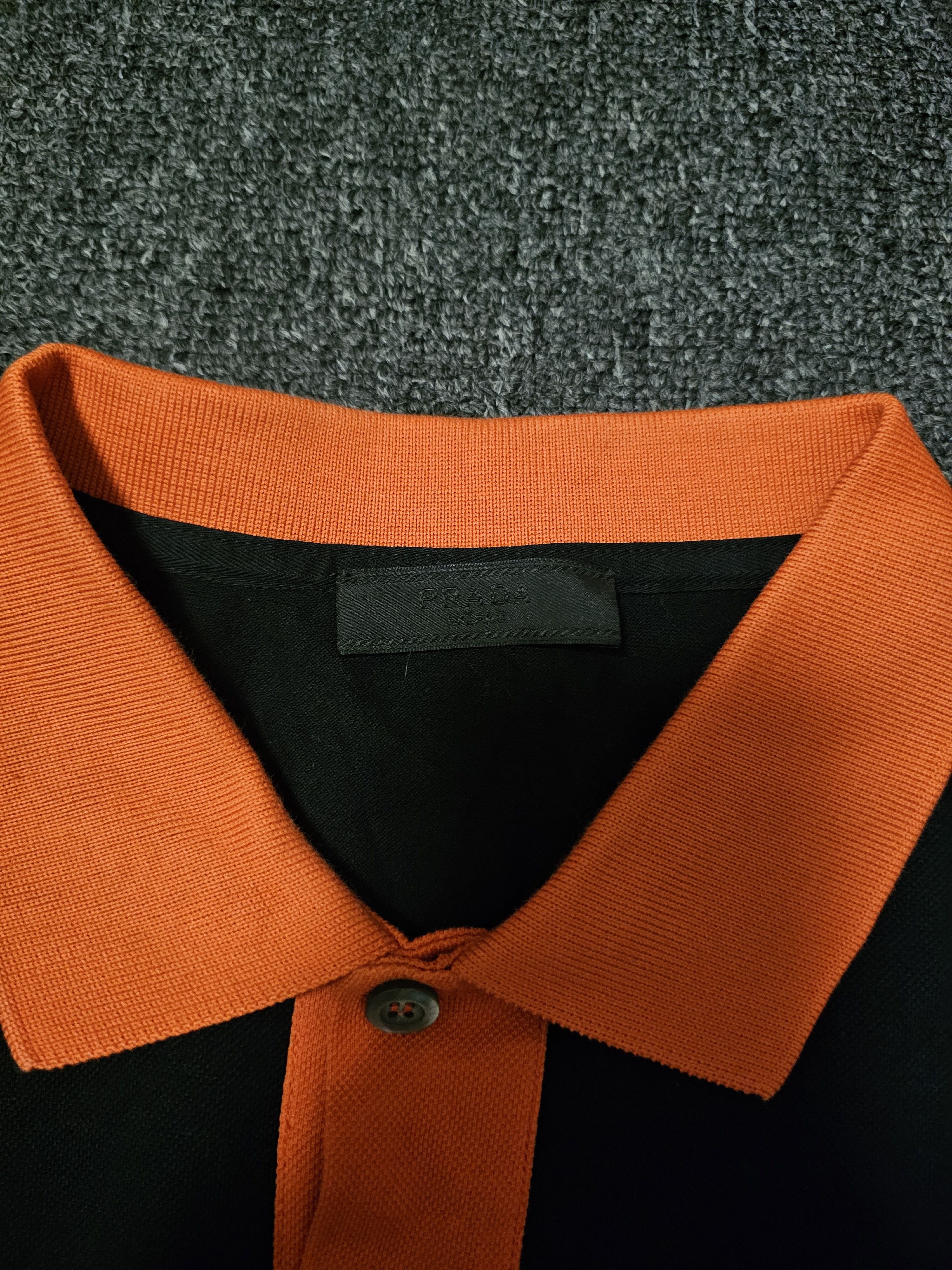 Prada Prada Men's Black Orange Polo Shirt Size L Size US L / EU 52-54 / 3 - 3 Thumbnail