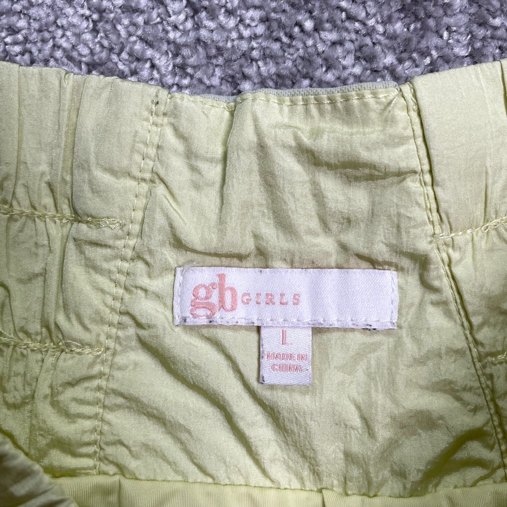 Vintage VINTAGE GB Girls Active Shorts Womens Large Light Yellow Elastic Athletic Running 28x2.5 Size 36" / US 14 / IT 50 - 3 Thumbnail