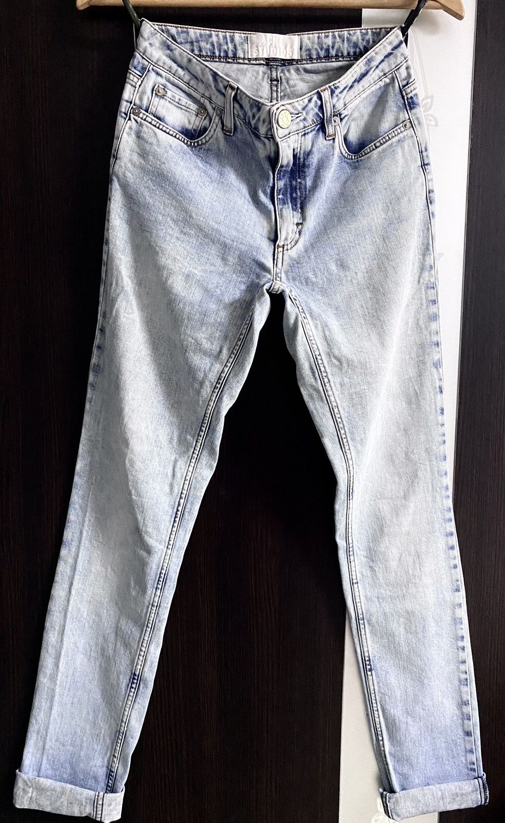 Acne Studios Women’s Acne Studios Flex S Silver Vint Bleached Denim Jeans Size 26" / US 2 / IT 38 - 2 Thumbnail