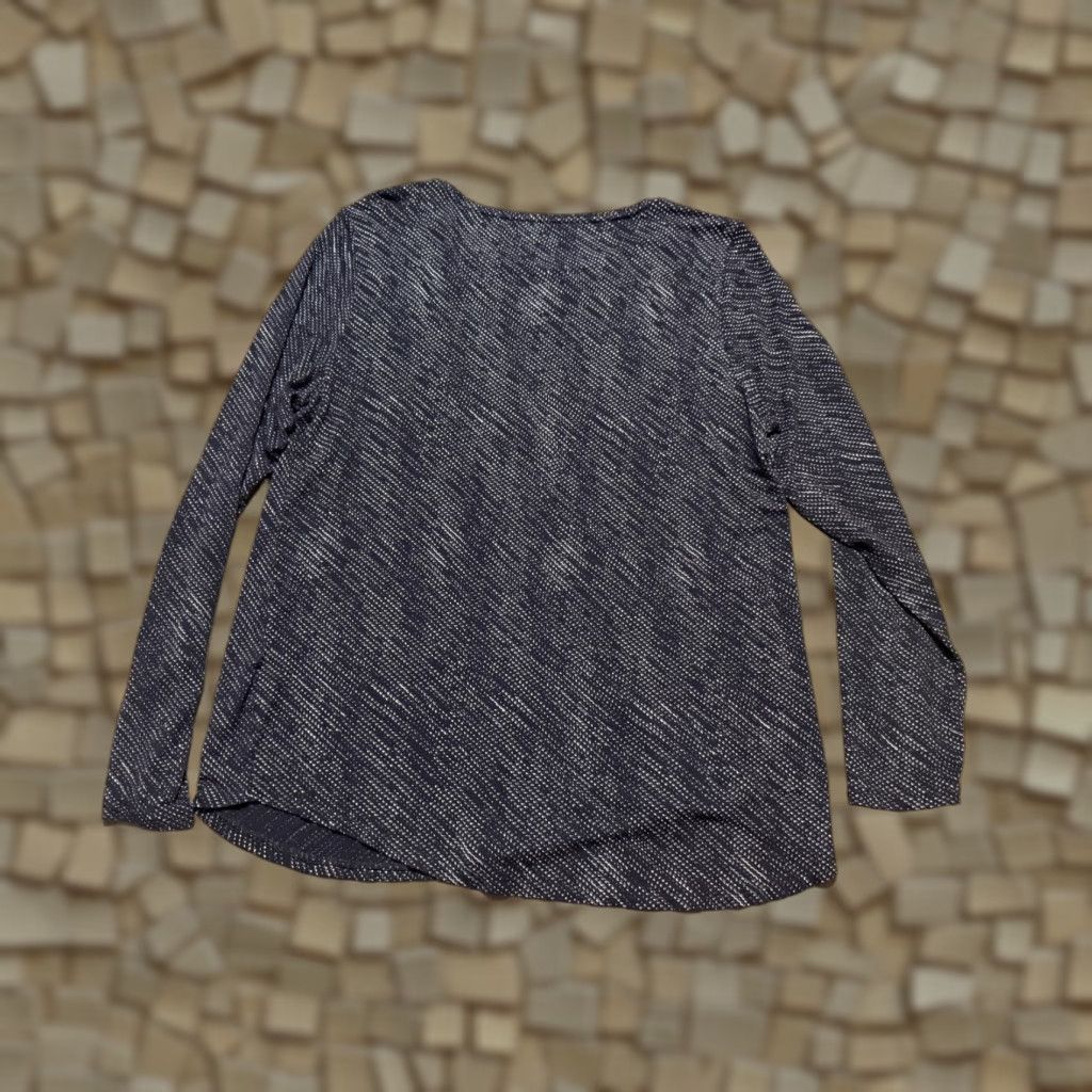 Apt. 9 APT. 9 Shirt Women's Large Black White Long Sleeve Shirt Size L / US 10 / IT 46 - 1 Thumbnail