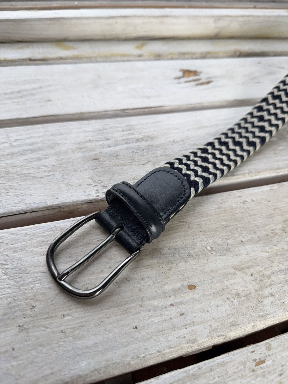 Andersons Anderson’s Braided Leather Belt 95 Dark Brown Made in Italy Size ONE SIZE - 5 Thumbnail