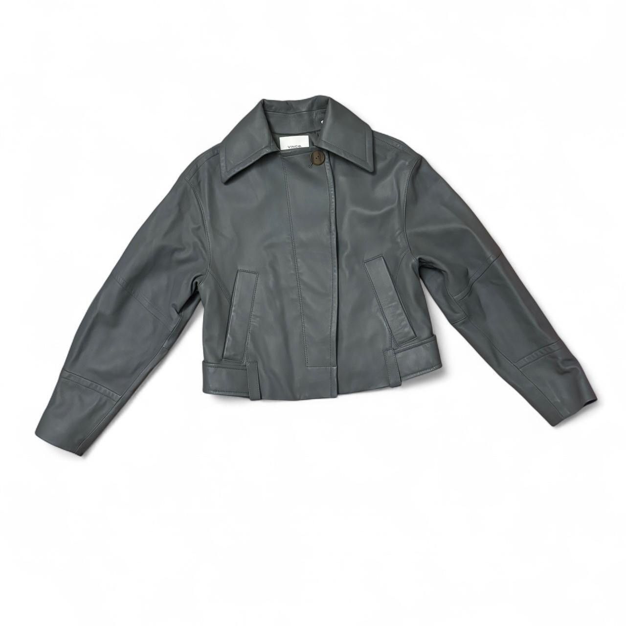 Vince Vince Cropped Leather Flight Jacket Size XXS / US 00 / IT 34 - 1 Thumbnail