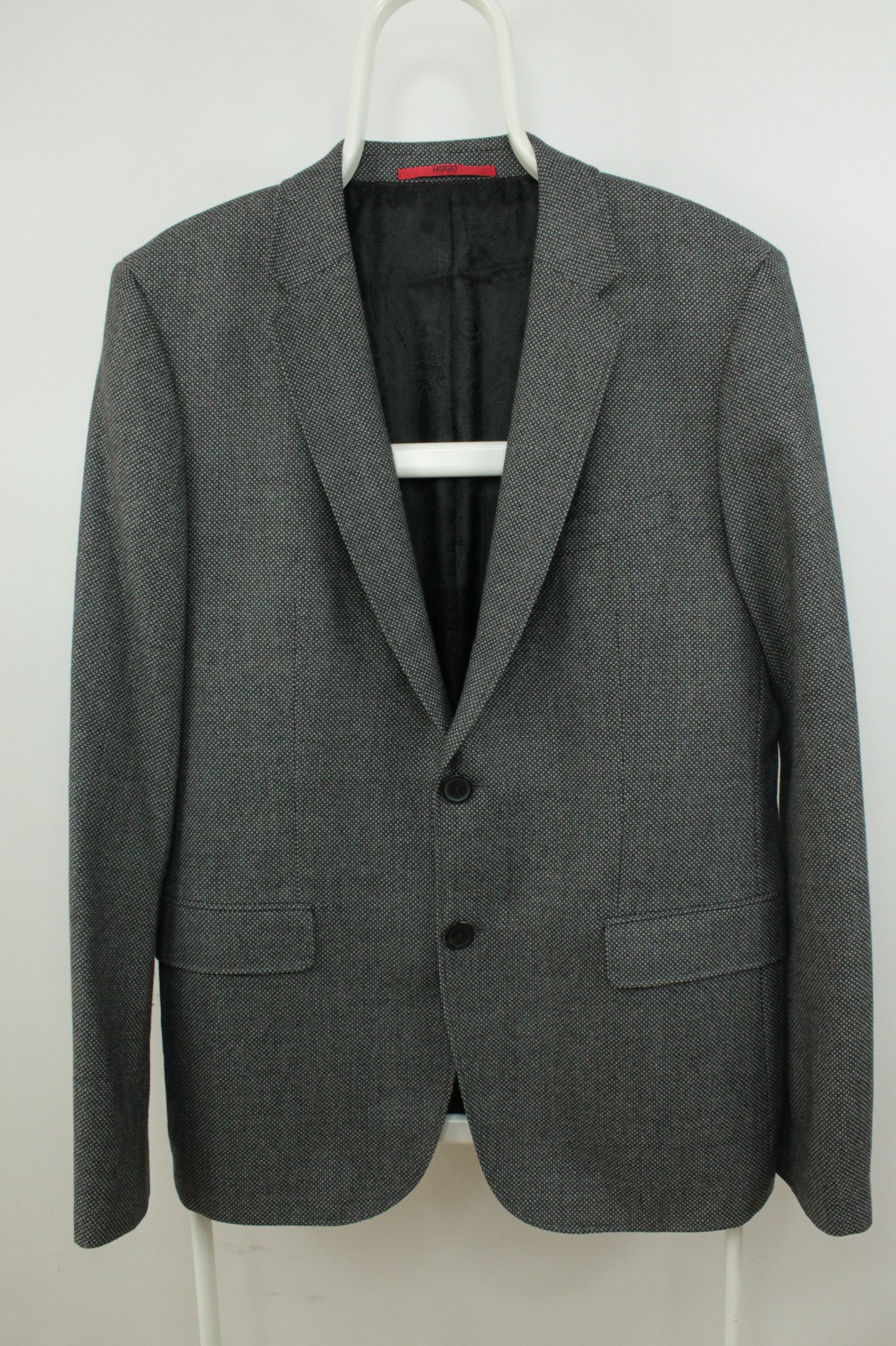 Designer × Hugo Boss Hugo Boss Red Label Structured Gray Wool Blazer Jacket Size US L / EU 52-54 / 3 - 1 Thumbnail