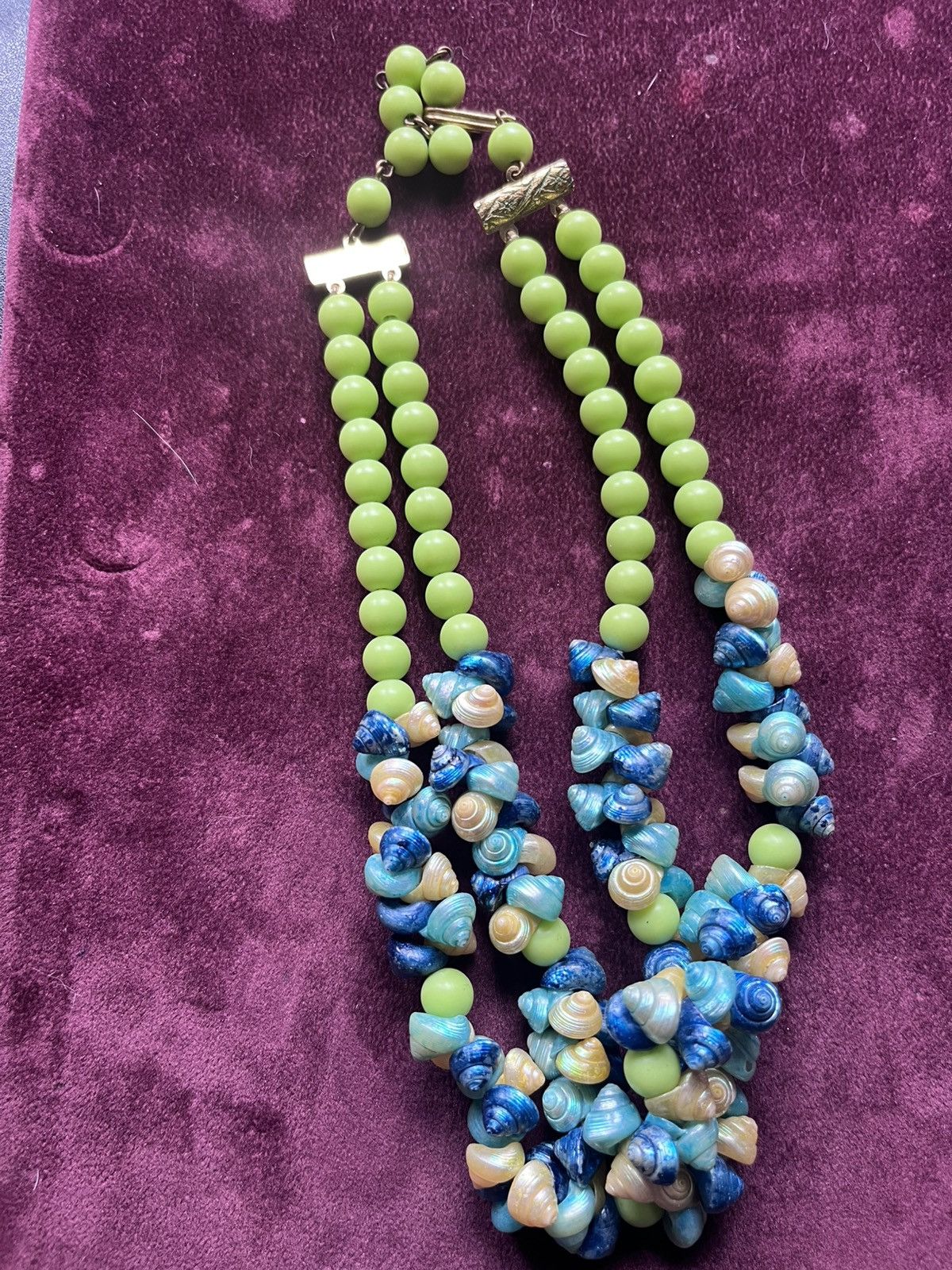 Other ‘Id-Century Statement Necklace Chartreuse Blue Shells Size ONE SIZE - 1 Thumbnail
