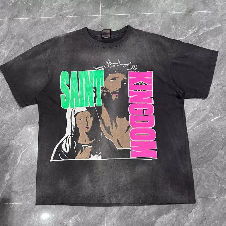 Saint Michael Saint Michael Character letter printed round neck short sl Size US XL / EU 56 / 4 - 1 Thumbnail