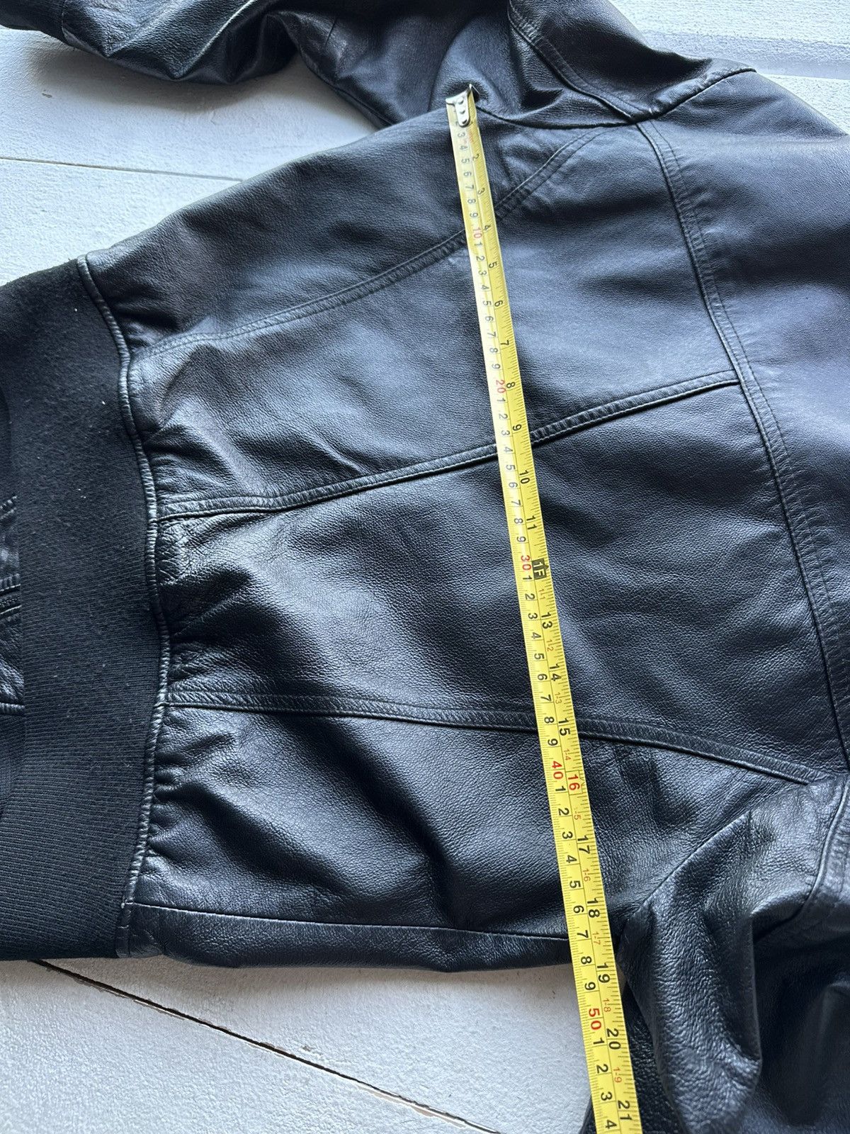 Other 🚨Y2K RICK OWENS TYPE DIRTY SLIM FIT ZIP LEATHER JACKET Size L / US 10 / IT 46 - 12 Thumbnail