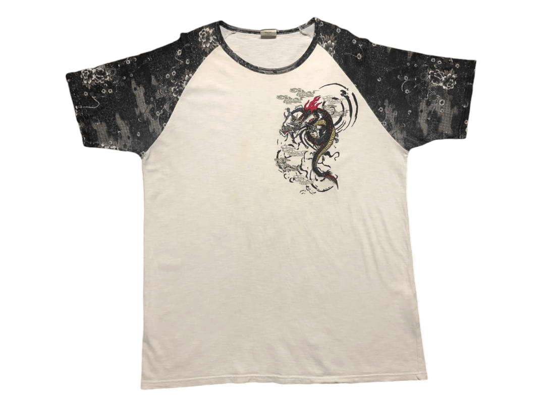 Japanese Brand Sukajan T-shirt Dragon Over Print Shirt Sleeve Tee Size US L / EU 52-54 / 3 - 2 Thumbnail