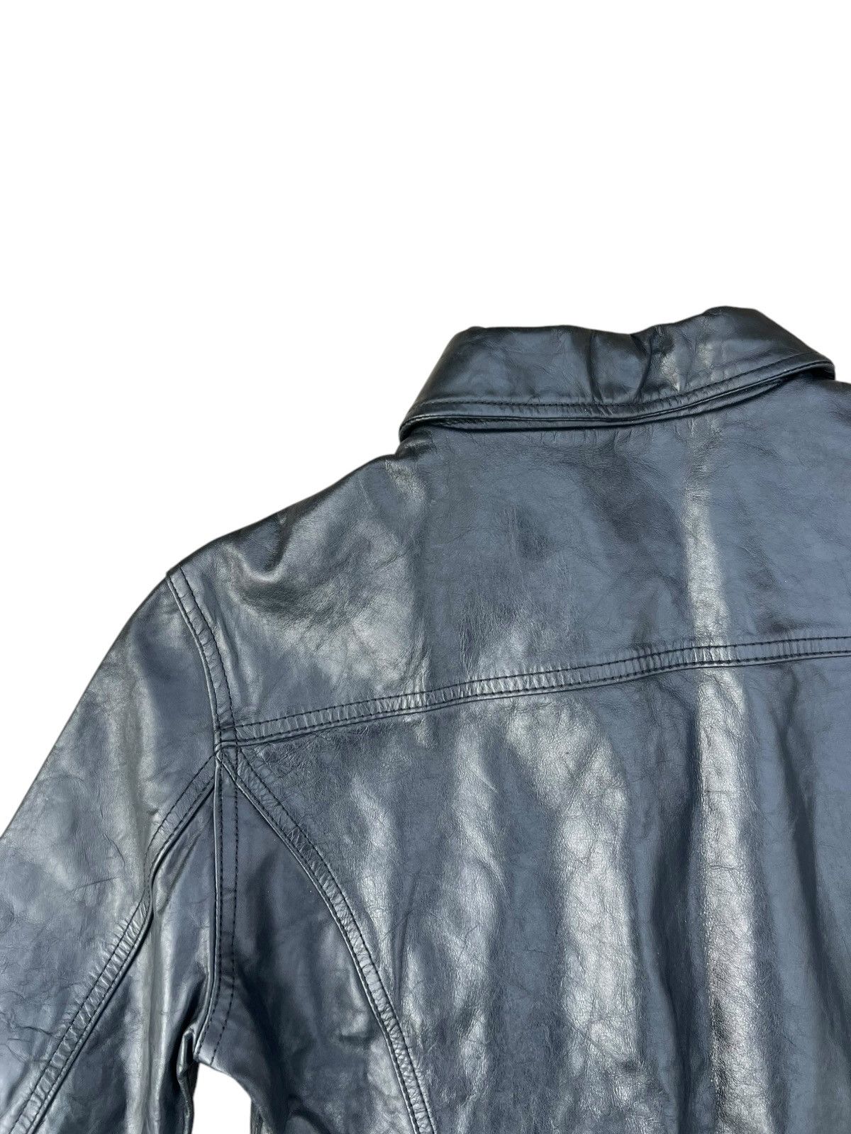Gap Vintage Fall 2000 GAP Patina Black Leather Trucker Jacket Size S / US 4 / IT 40 - 14 Thumbnail
